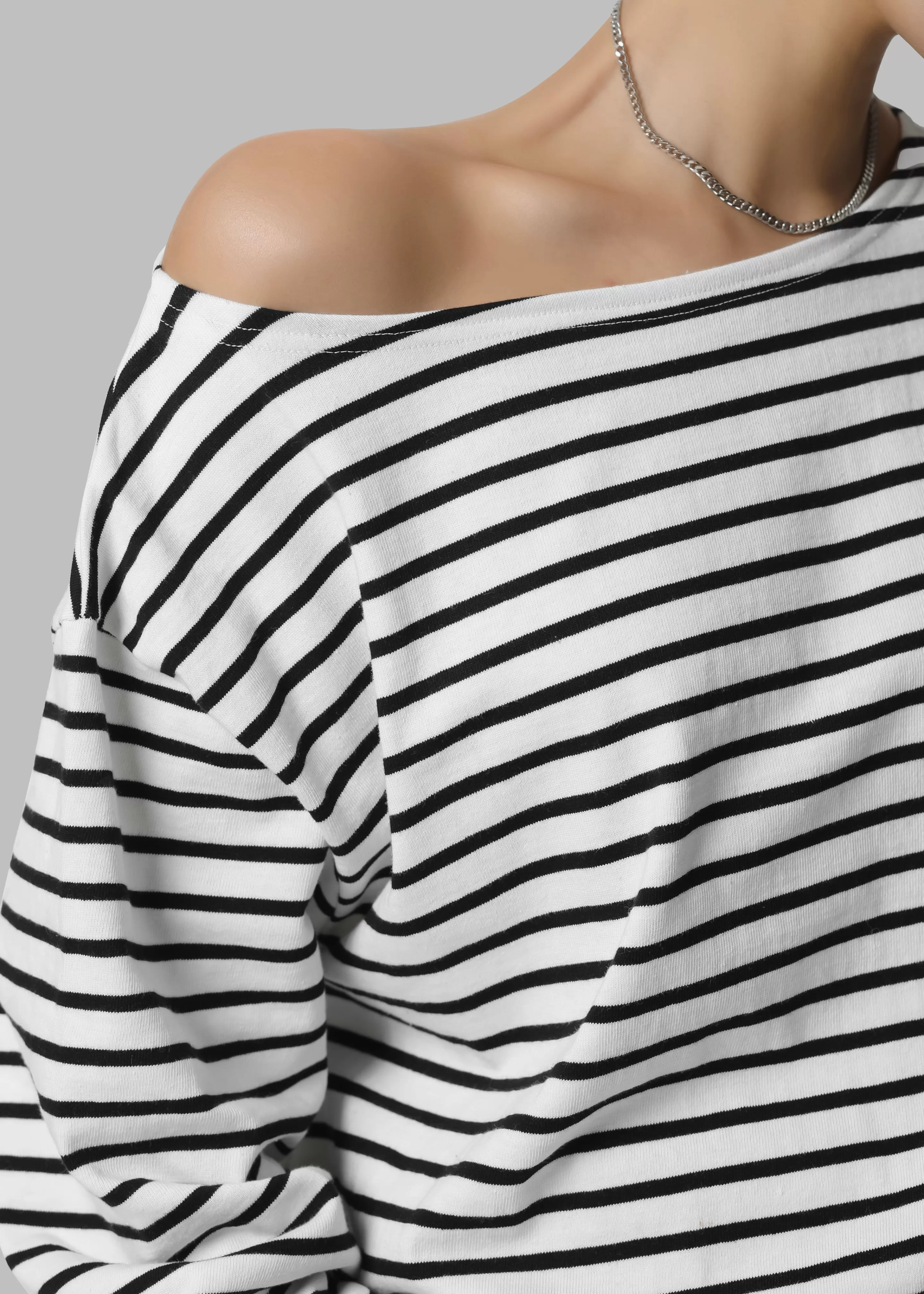 Tops | The Frankie Shop Elin Boatneck Top Black Stripe