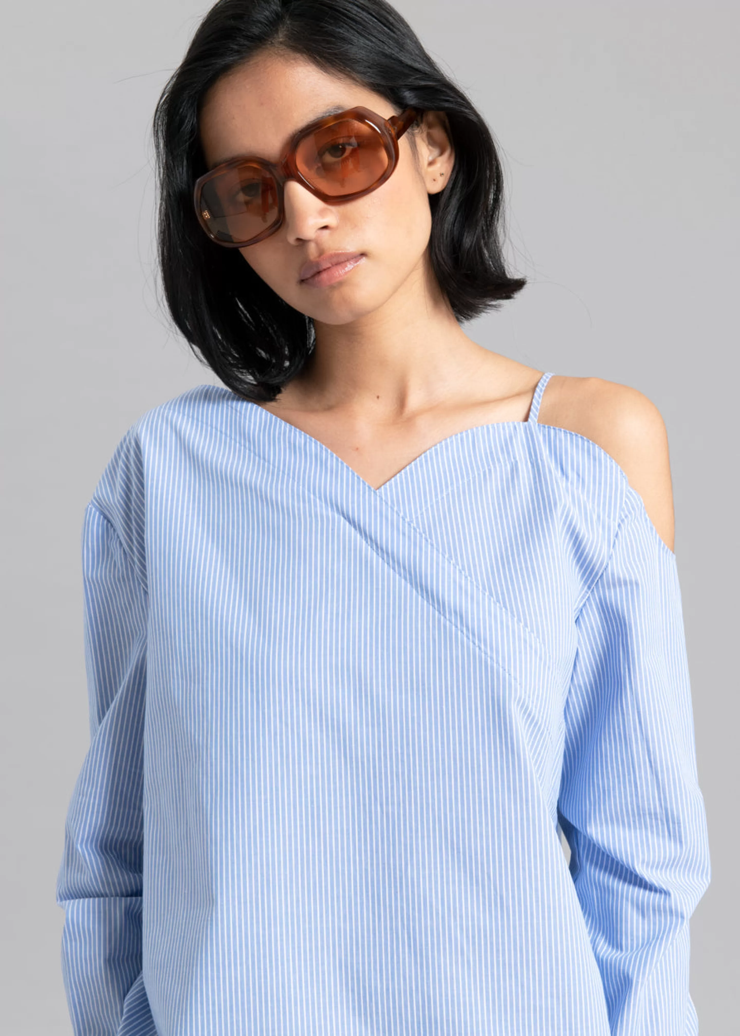 Tops | The Frankie Shop Eliz Shirt Blue Stripe