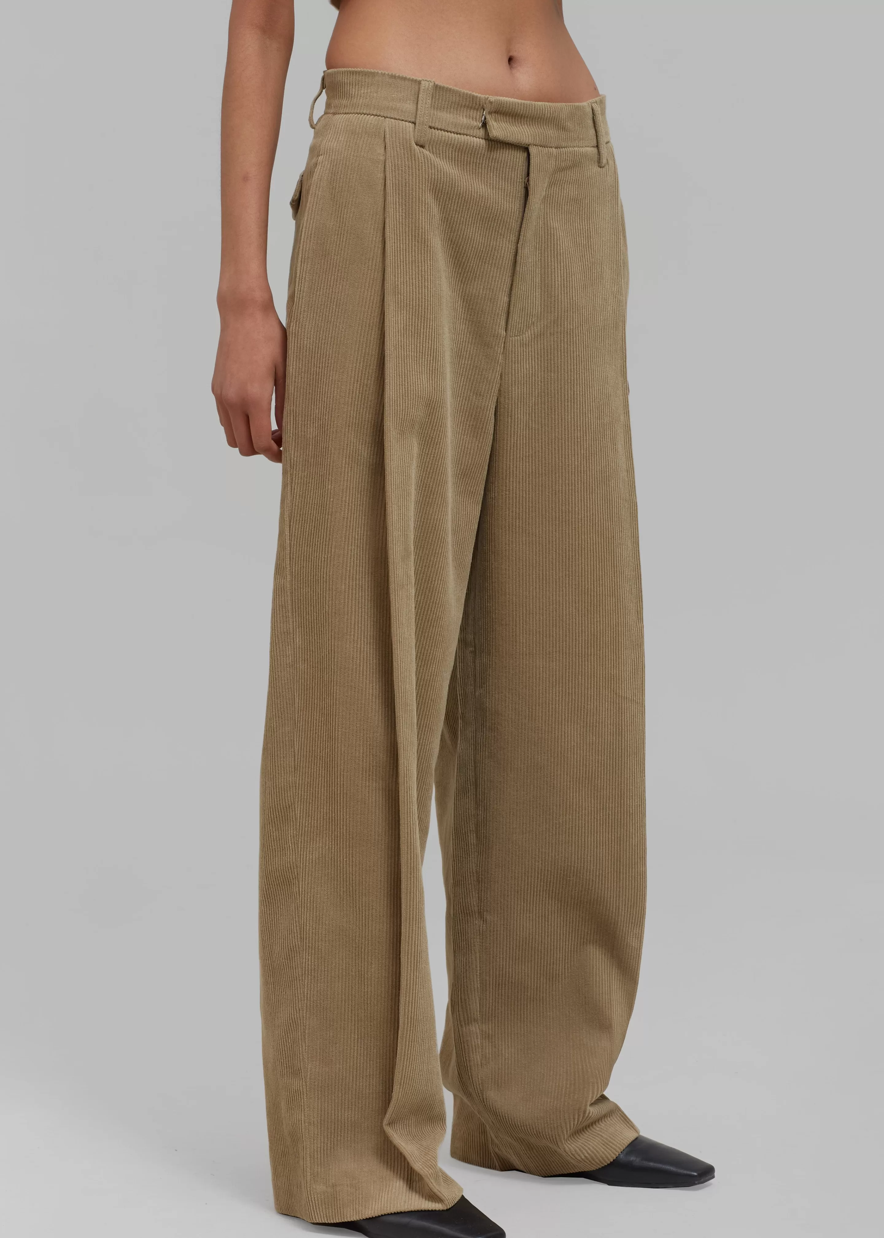 Bottoms | The Frankie Shop Estrid Corduroy Wide Pants Taupe