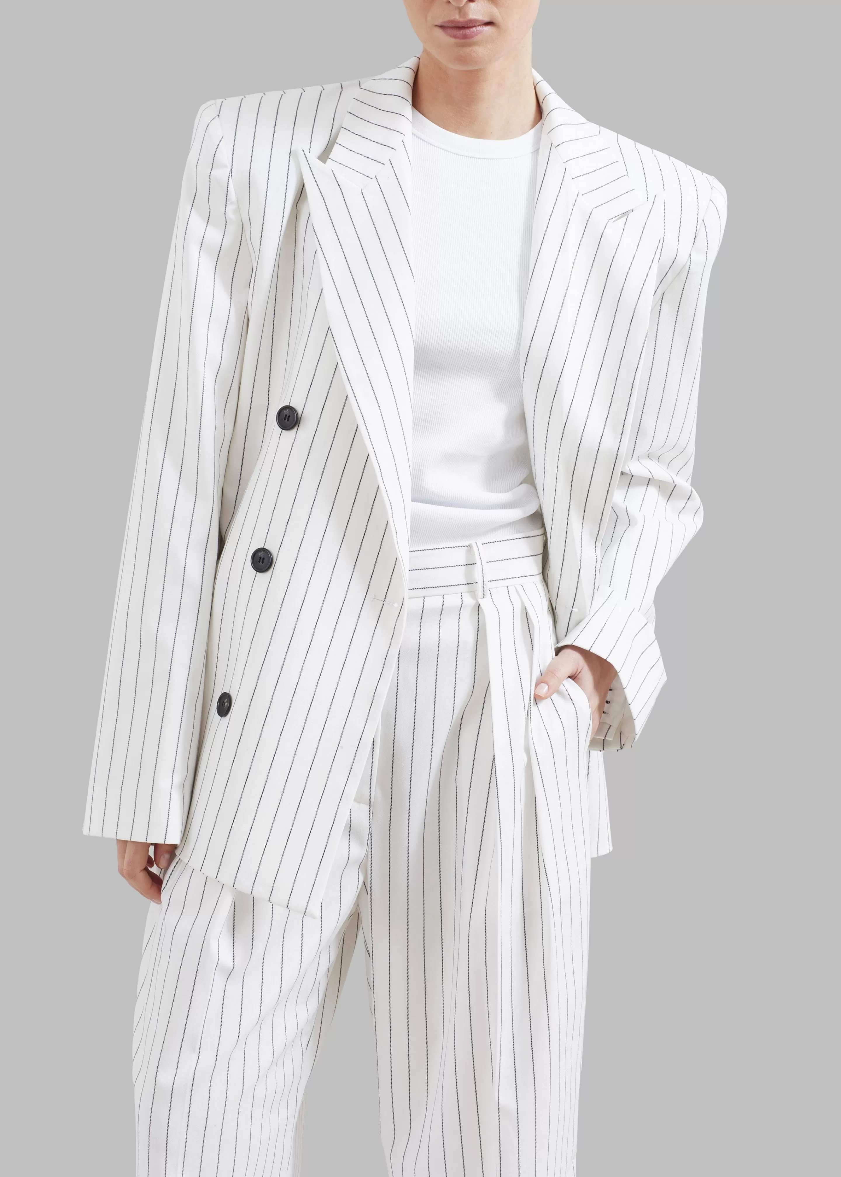 Outerwear | The Frankie Shop Fargo Oversized Padded Blazer White