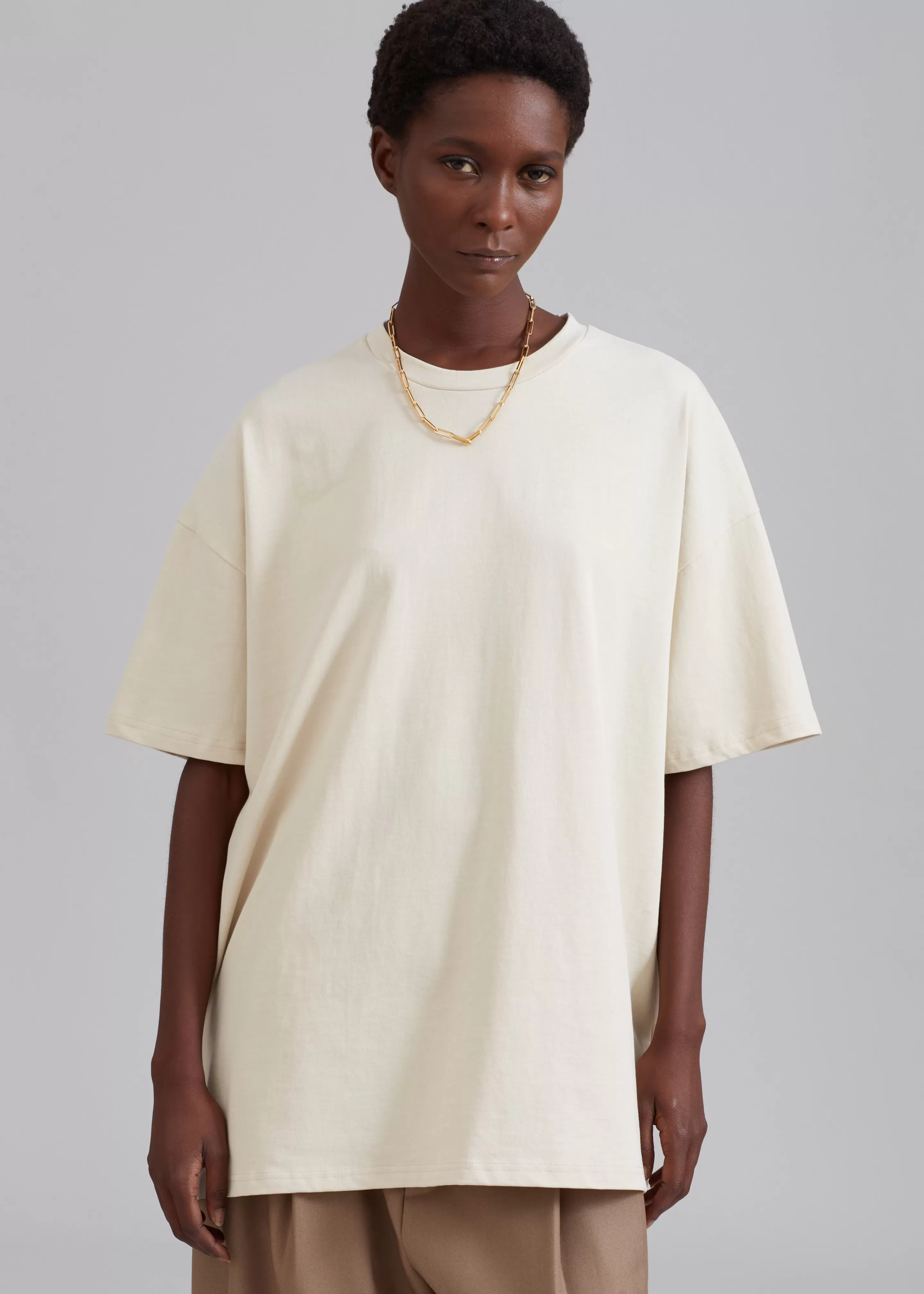 Tops | The Frankie Shop Faro Boxy Tee Beige