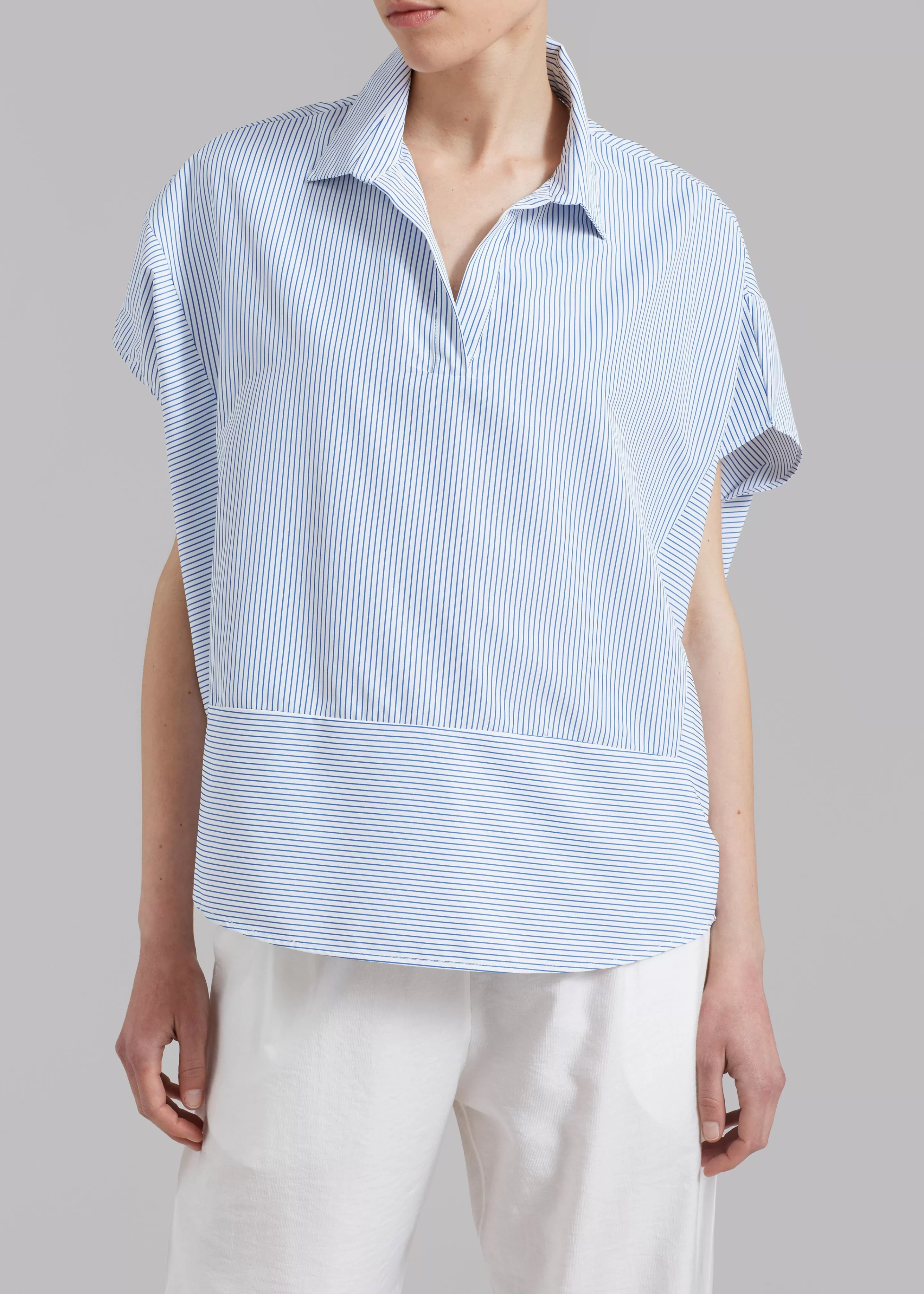 Tops | The Frankie Shop Flora Dolman Shirt Blue Stripe