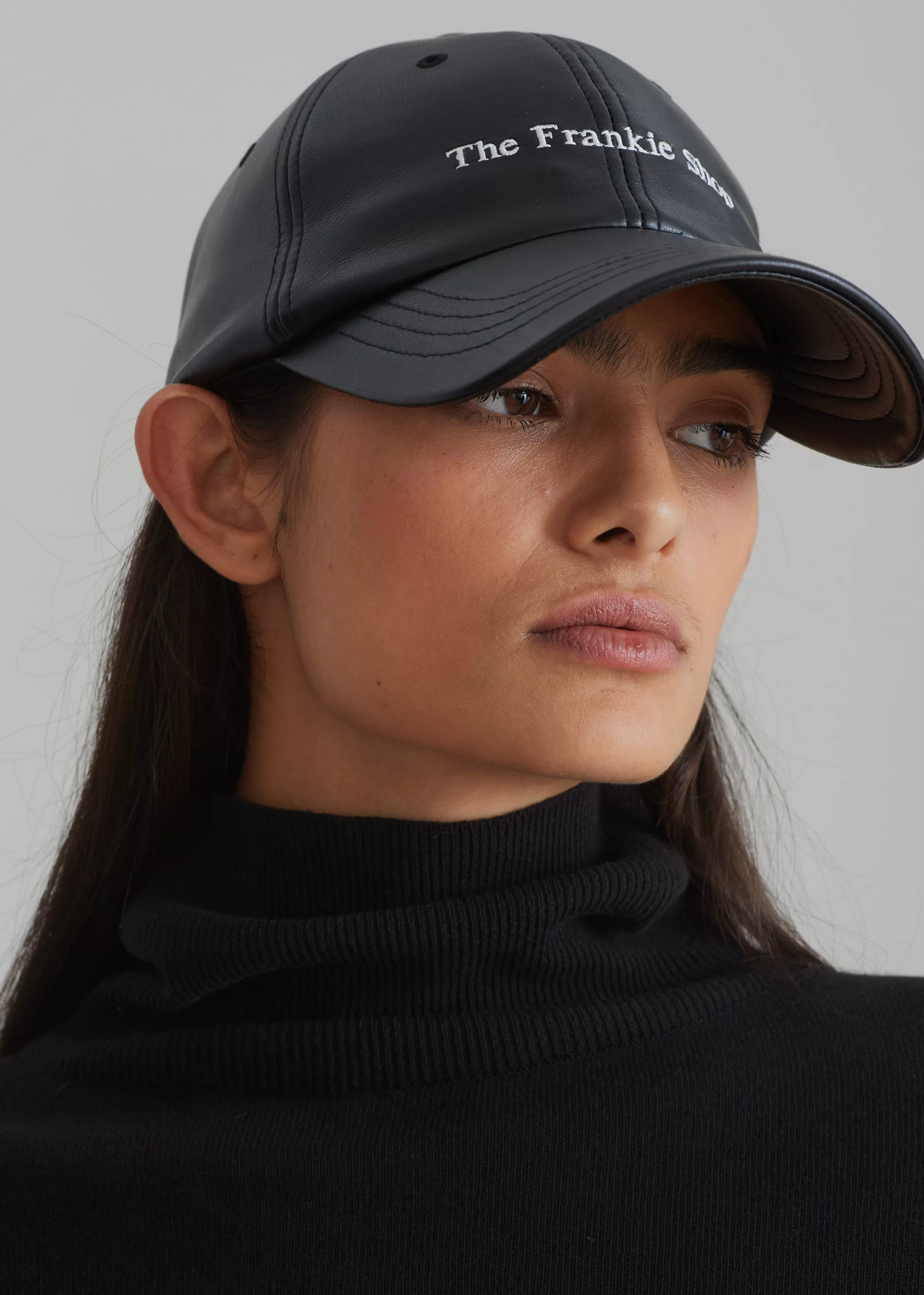 Accessories | The Frankie Shop Frankie Faux Leather Baseball Cap Black