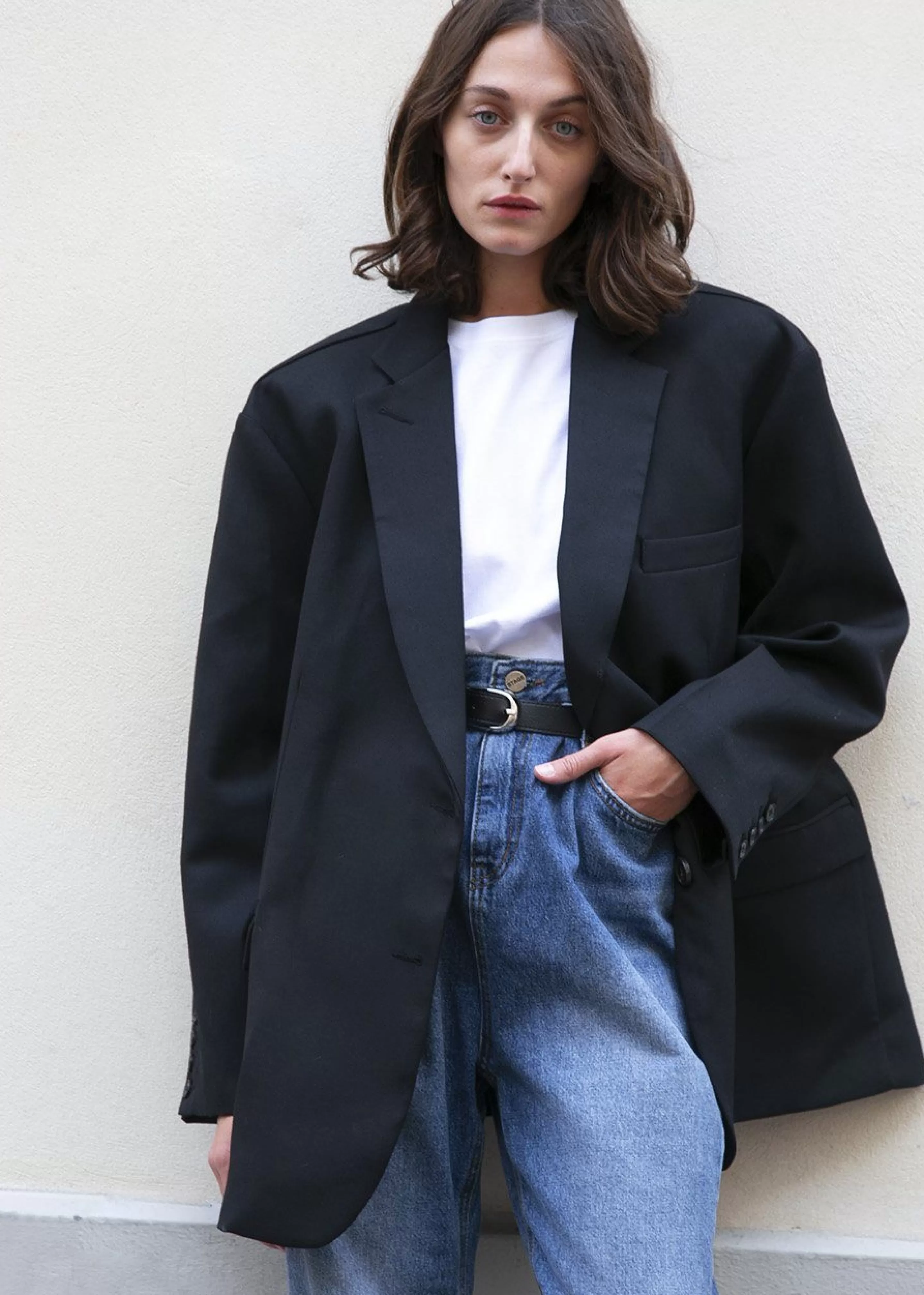 Outerwear | The Frankie Shop Frankie Oversized Boyfriend Blazer Black