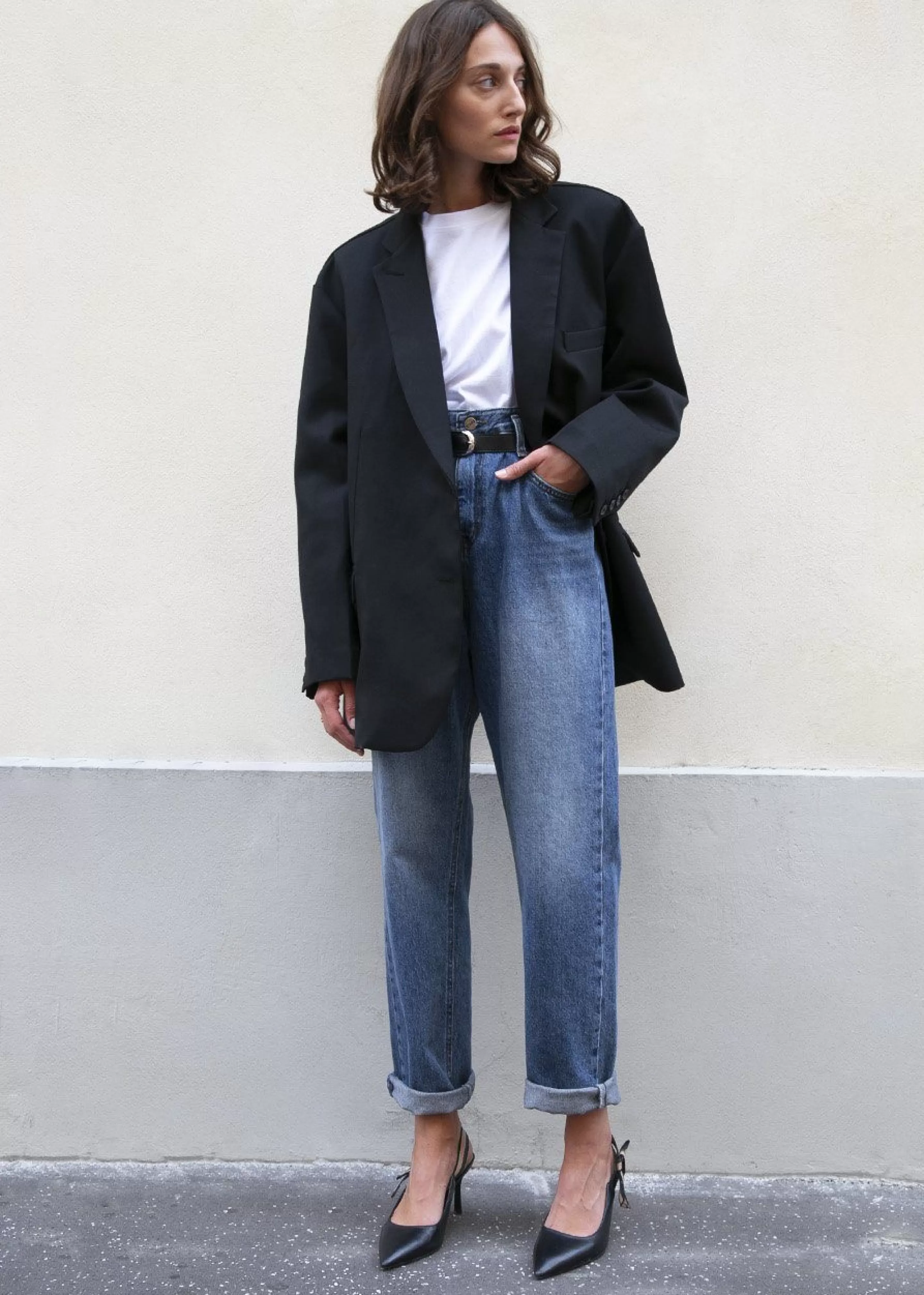 Outerwear | The Frankie Shop Frankie Oversized Boyfriend Blazer Black