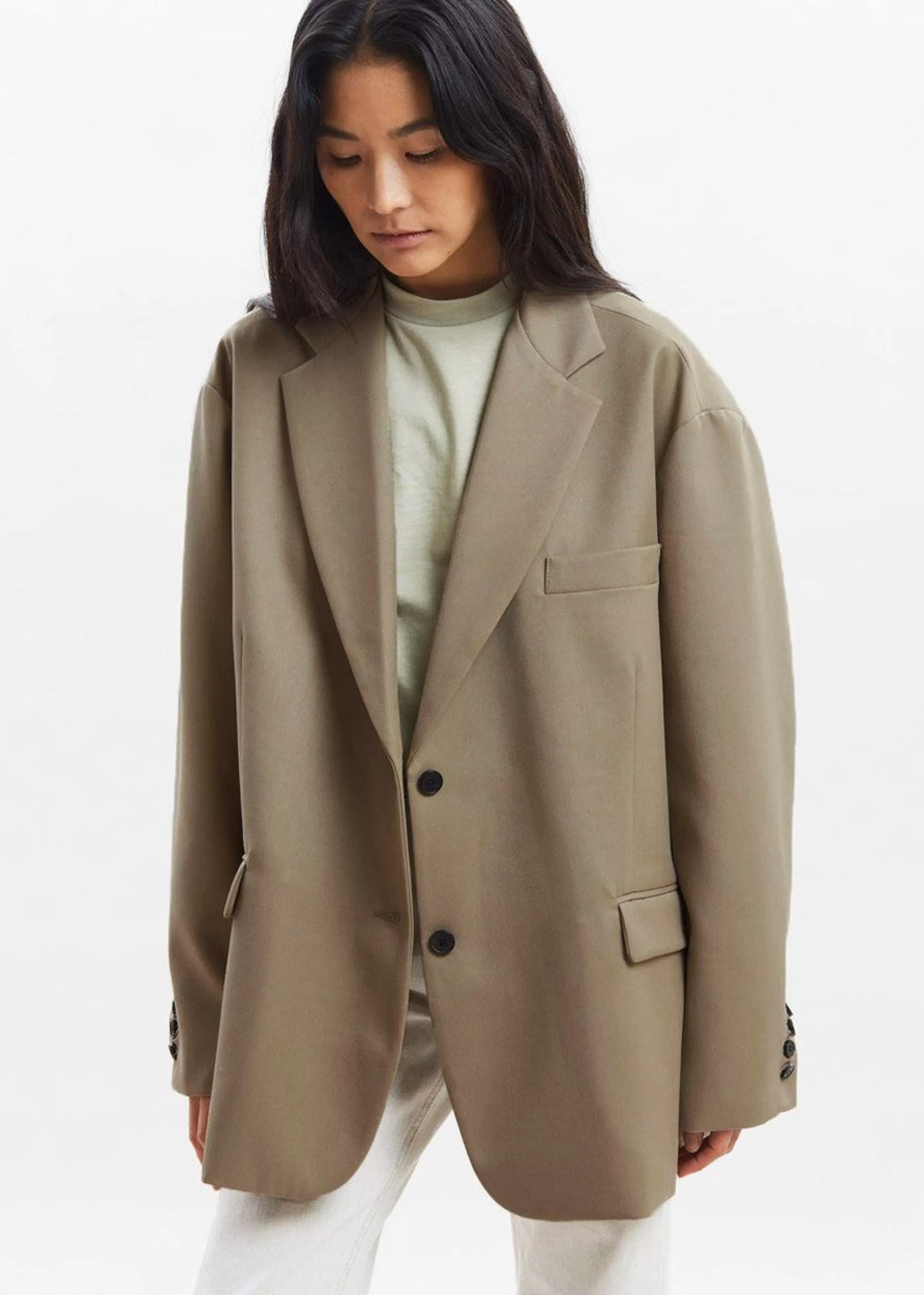 Outerwear | The Frankie Shop Frankie Oversized Boyfriend Blazer Desert Taupe