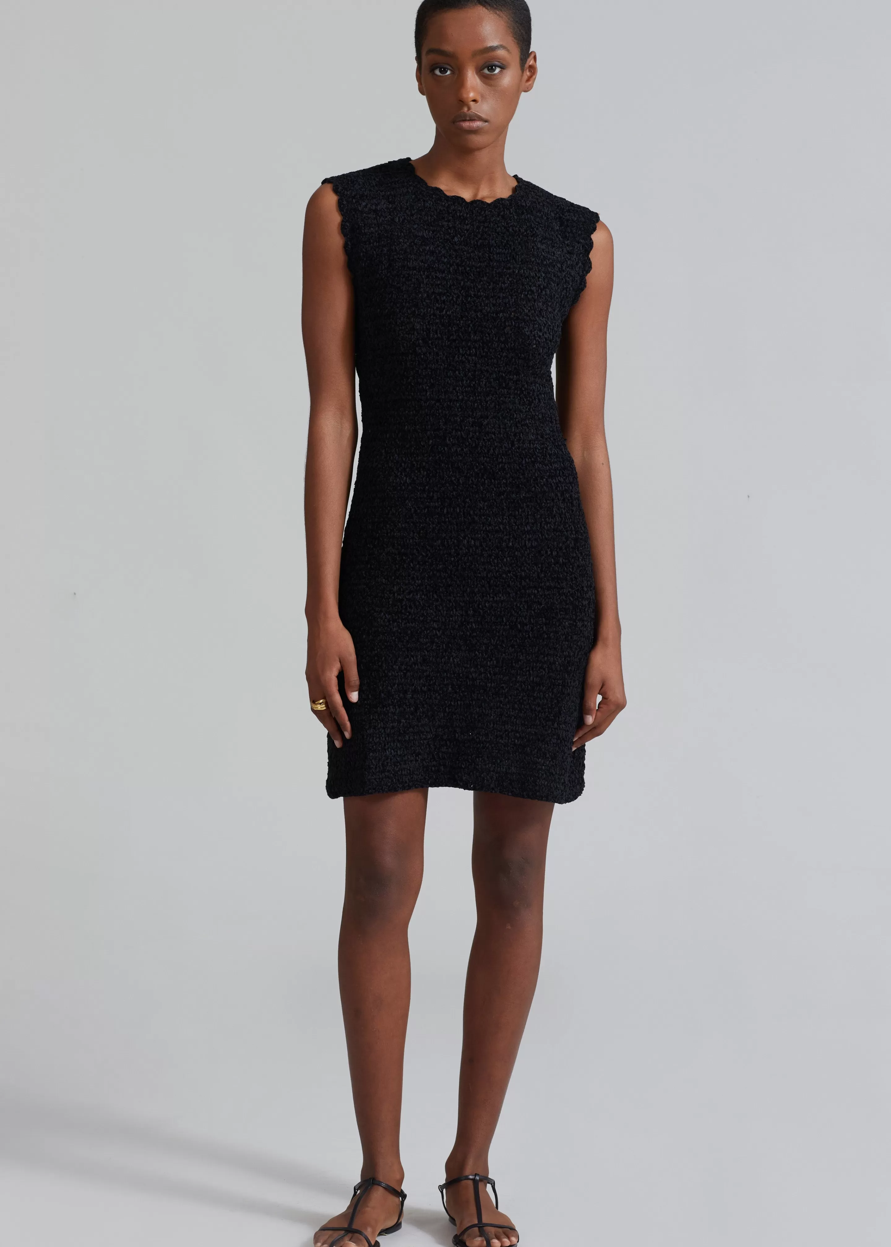 Dresses | The Frankie Shop Ganni Velvet Crochet Open Back Mini Dress Black