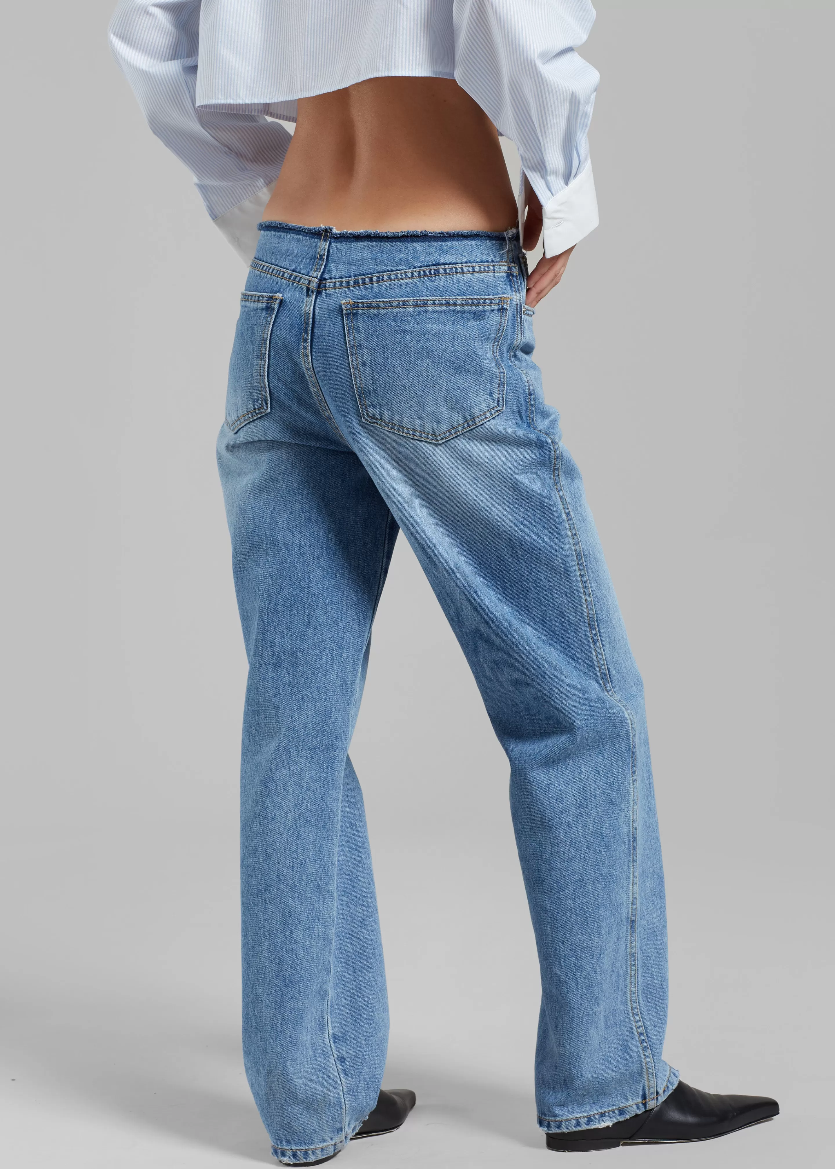 Bottoms | The Frankie Shop Genesis Raw Waist Jeans Worn Wash