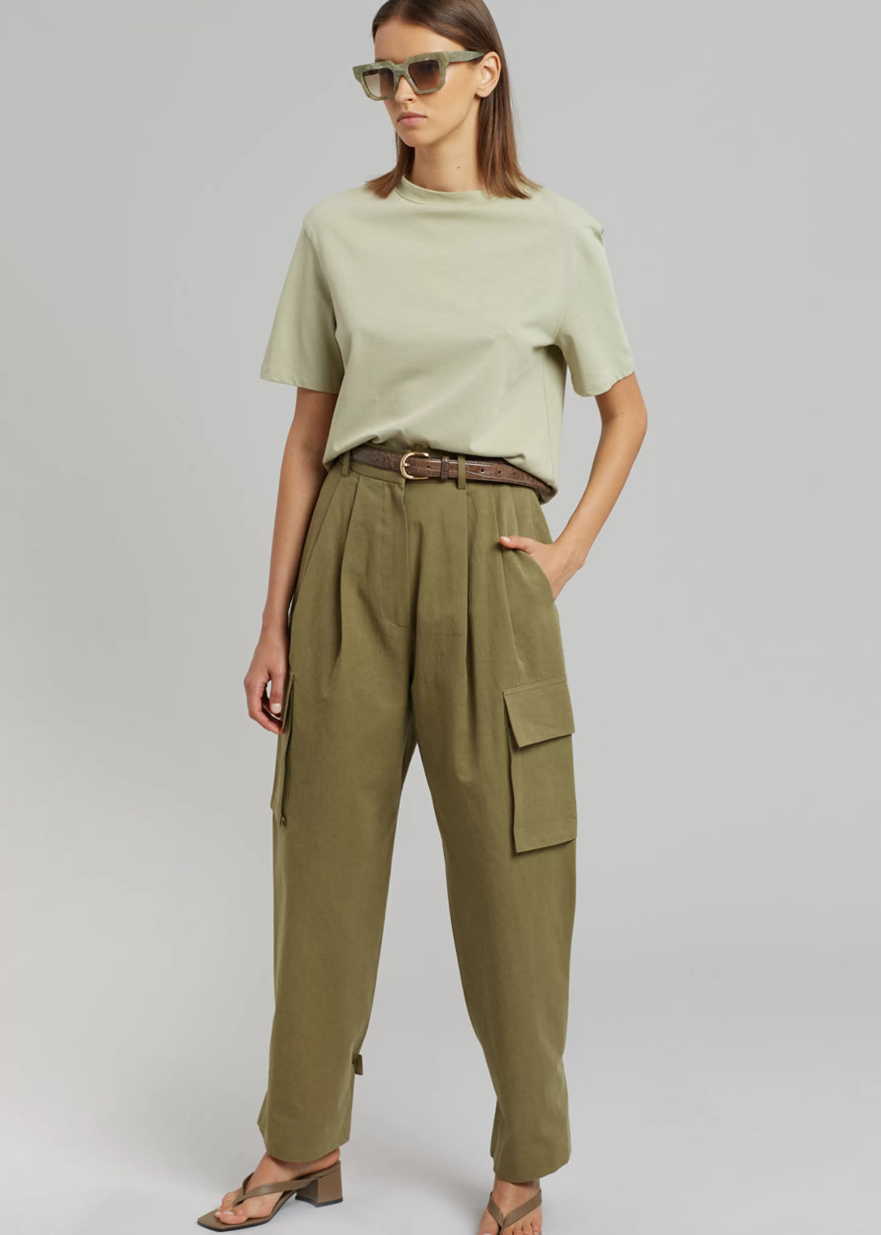 Bottoms | The Frankie Shop Gianna Cargo Pants Olive