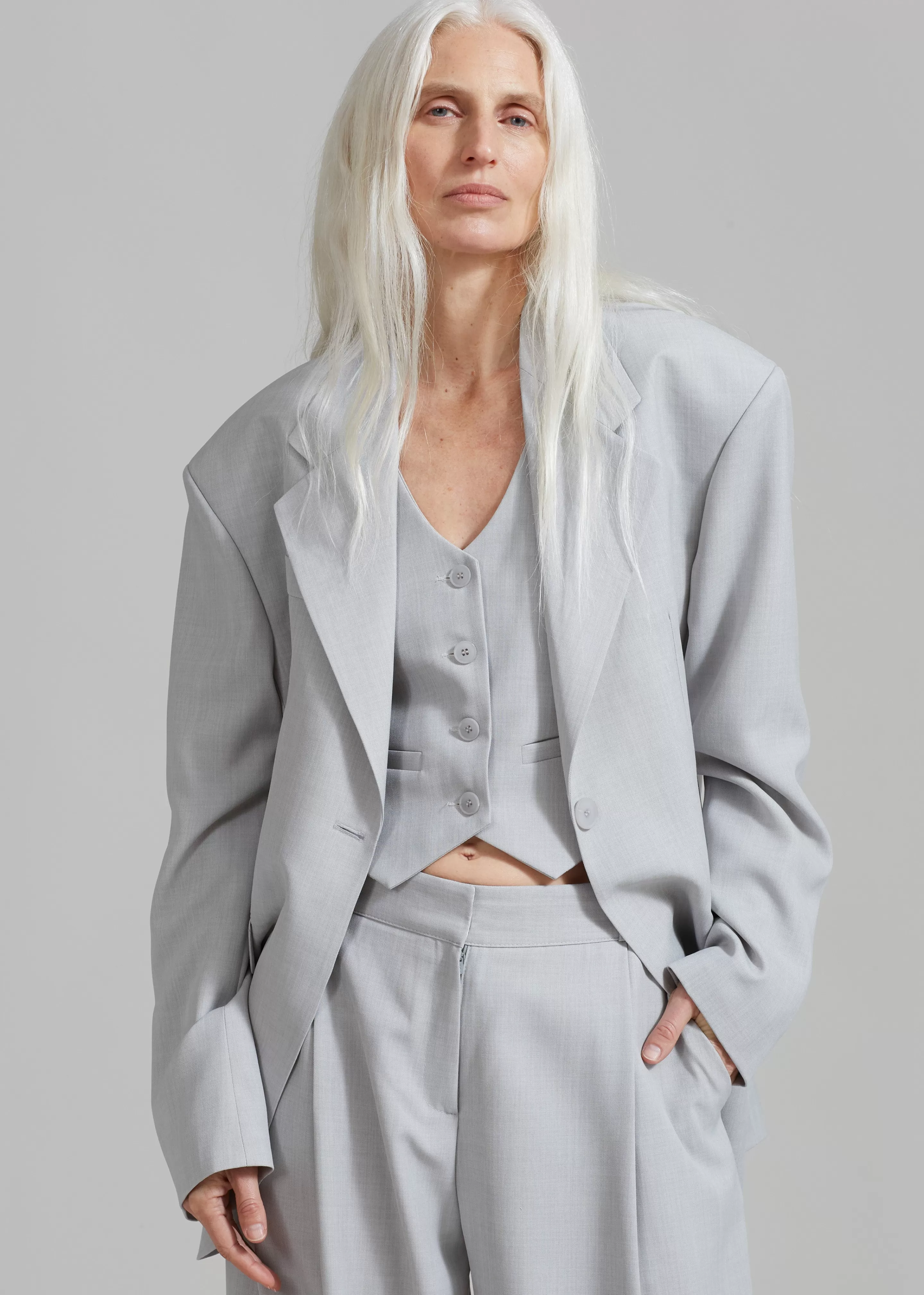 Outerwear | The Frankie Shop Gladys Blazer Grey