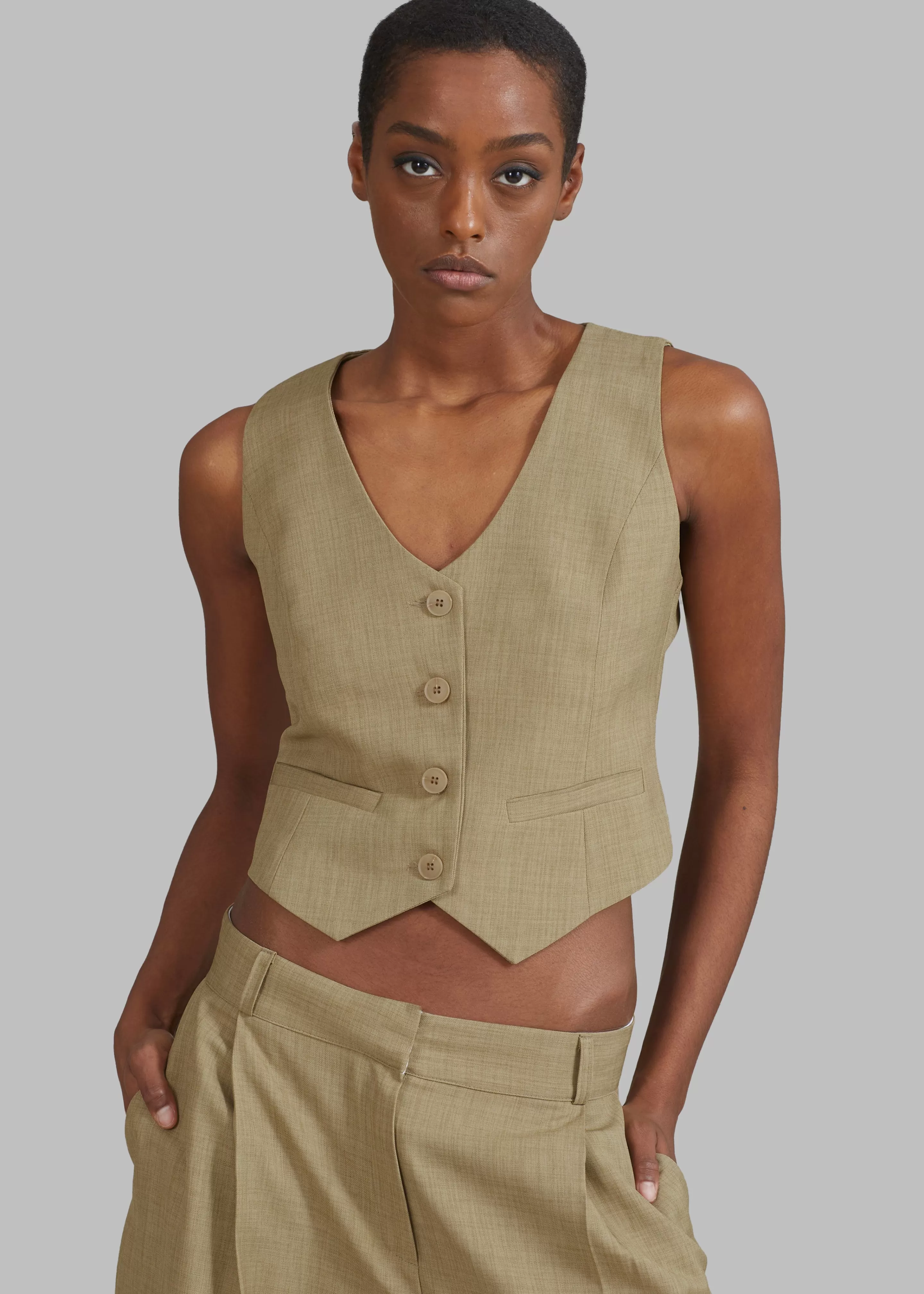 Outerwear | The Frankie Shop Gladys Vest Khaki