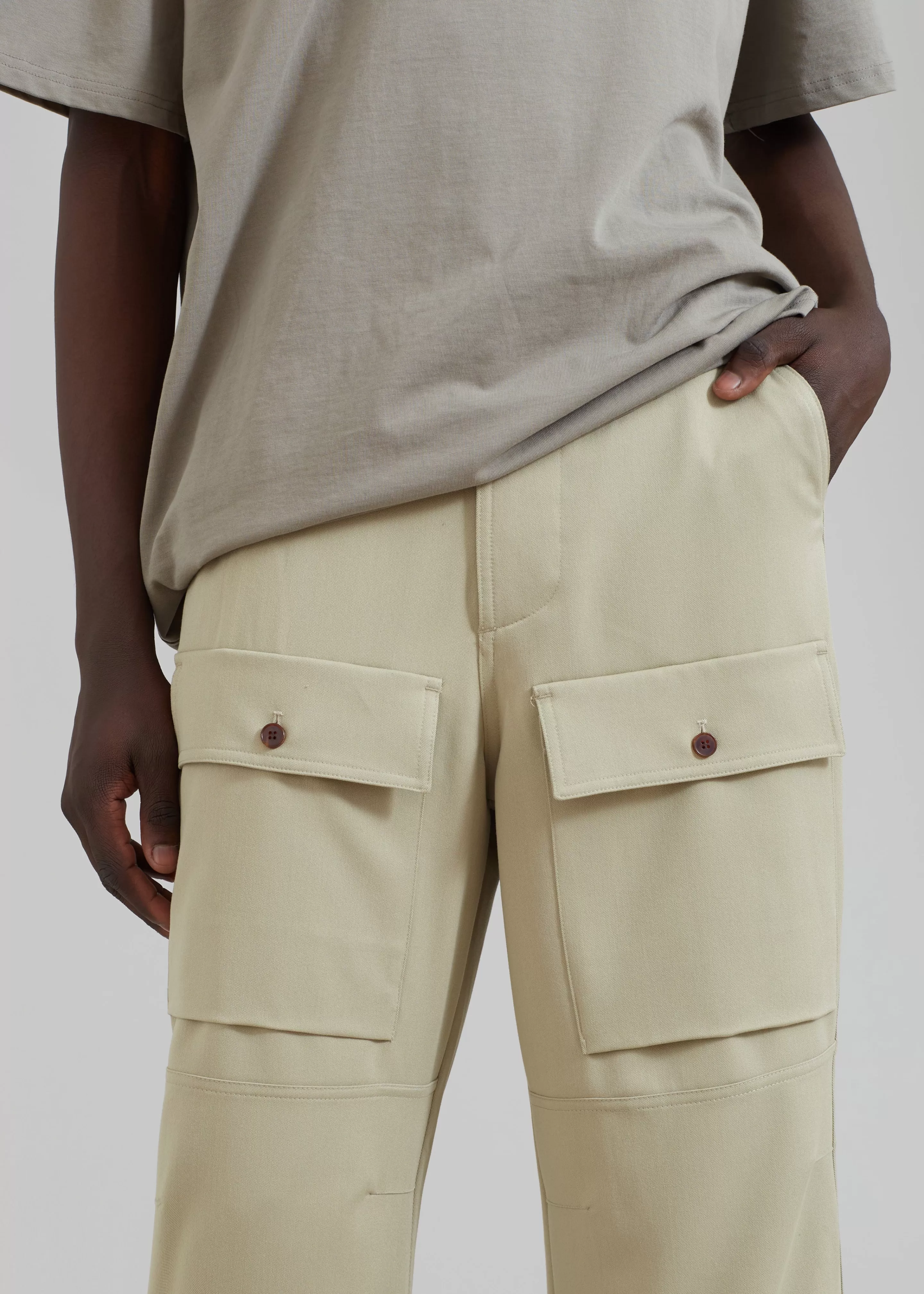 Bottoms | The Frankie Shop Grant Cargo Pants Slate Green