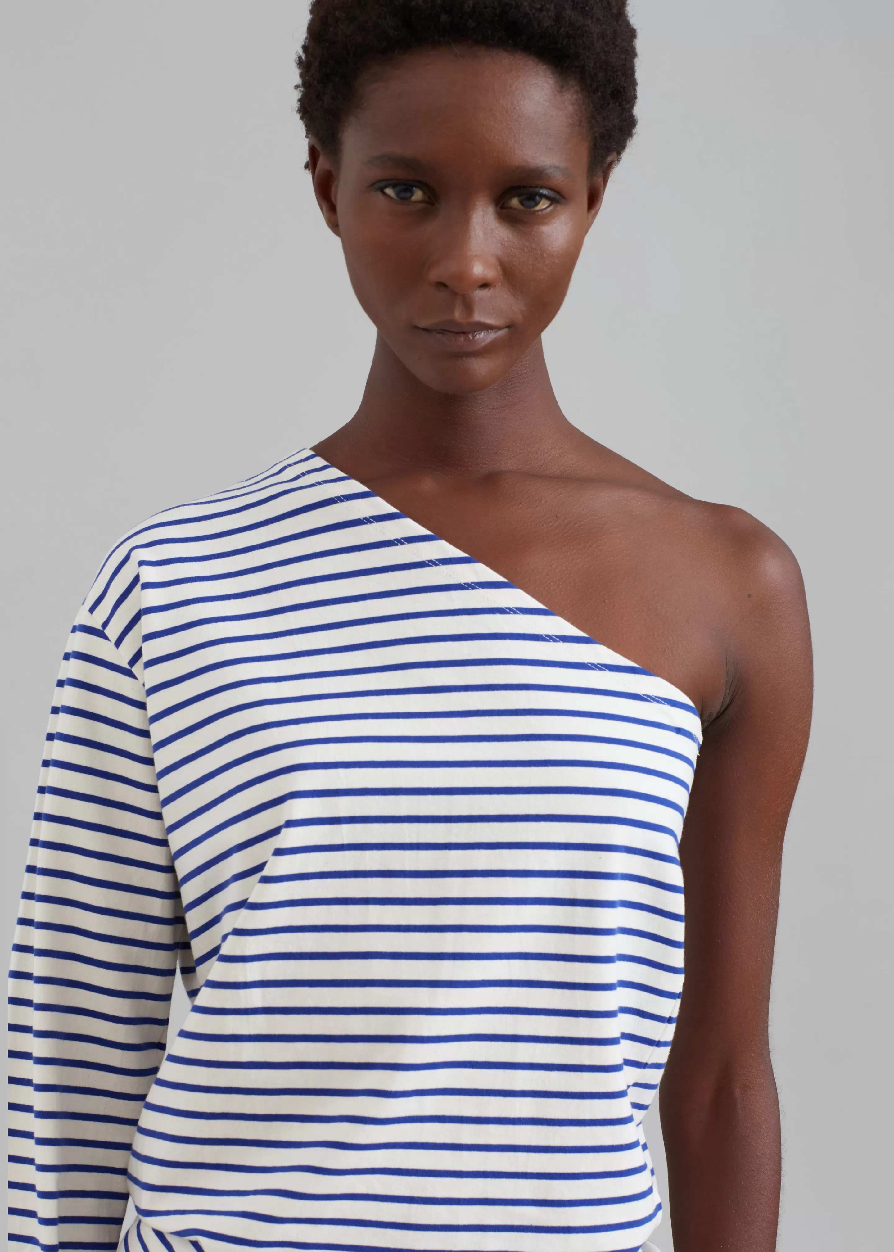 Tops | The Frankie Shop Jean One Shoulder Top Blue Stripe