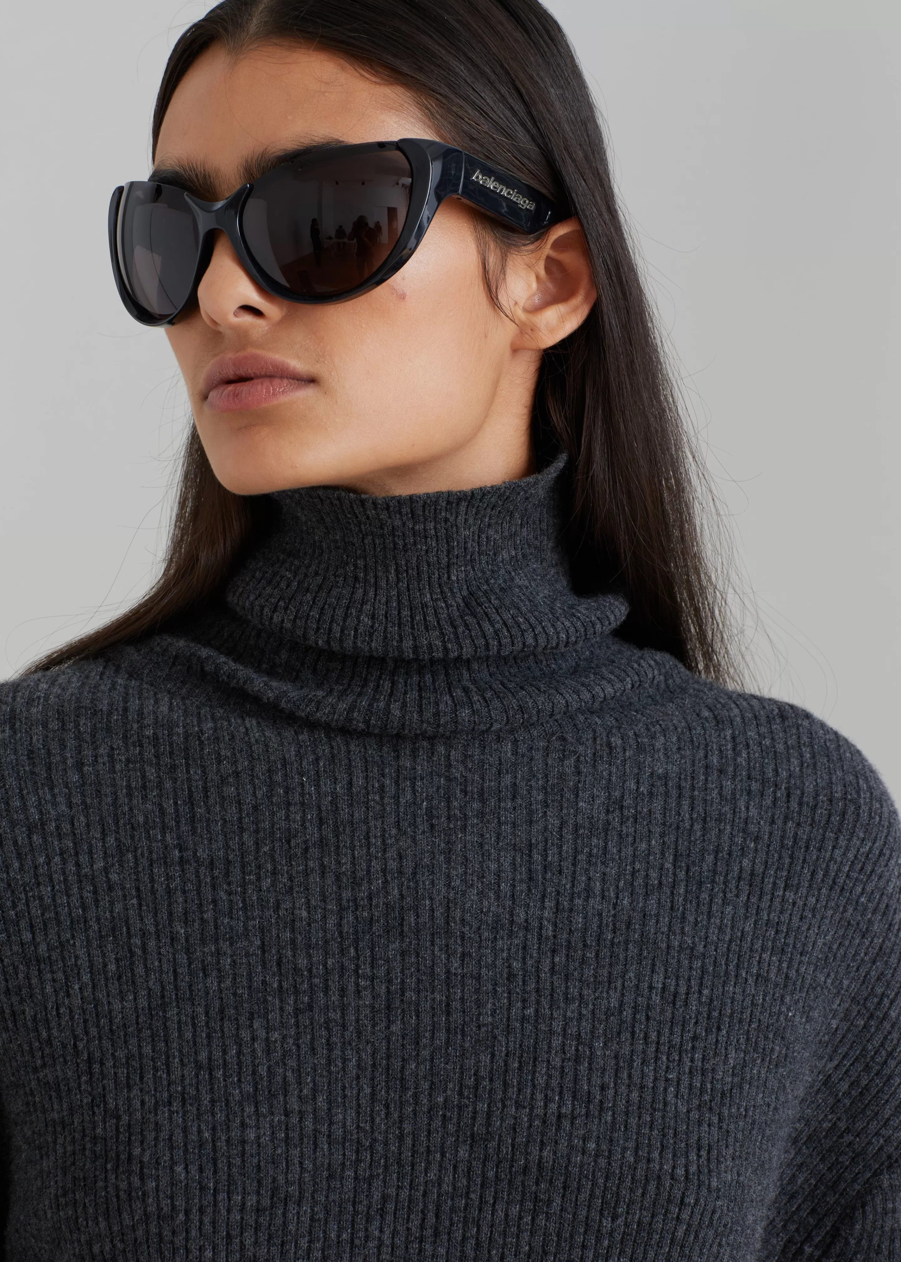 Knitwear | The Frankie Shop Jensen Turtleneck Sweater Charcoal