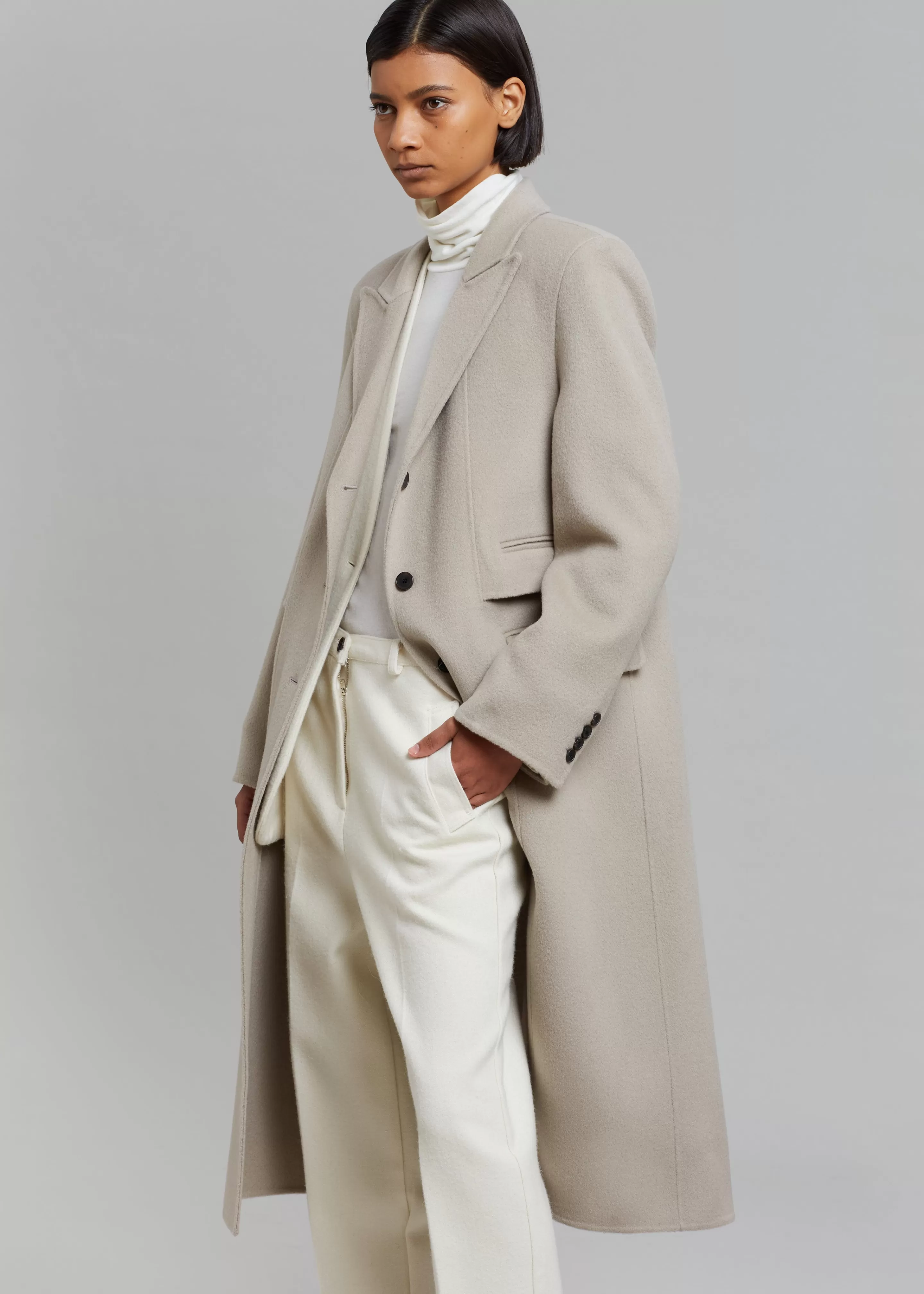 Outerwear | The Frankie Shop Jodie Double Pocket Coat Beige