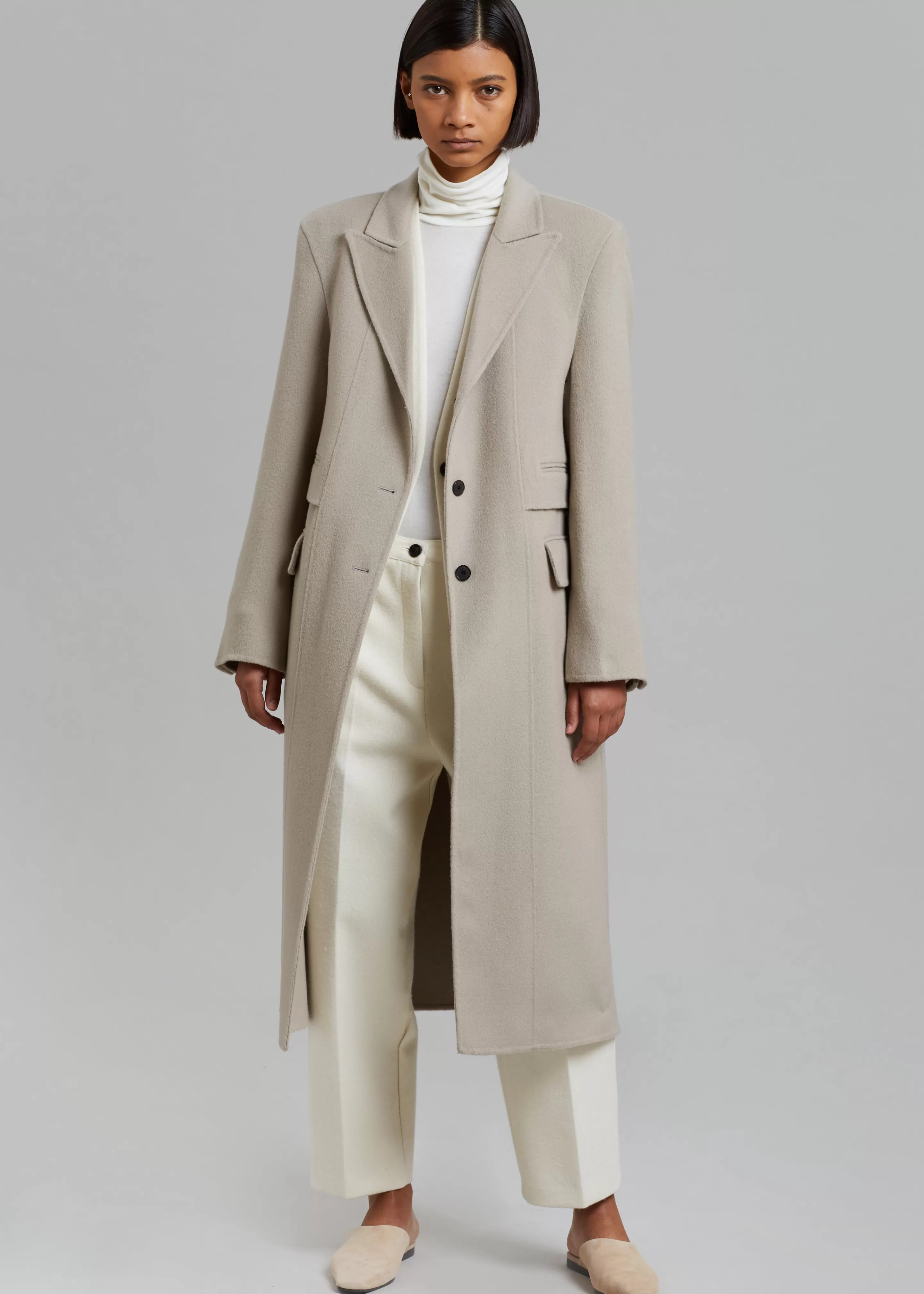 Outerwear | The Frankie Shop Jodie Double Pocket Coat Beige