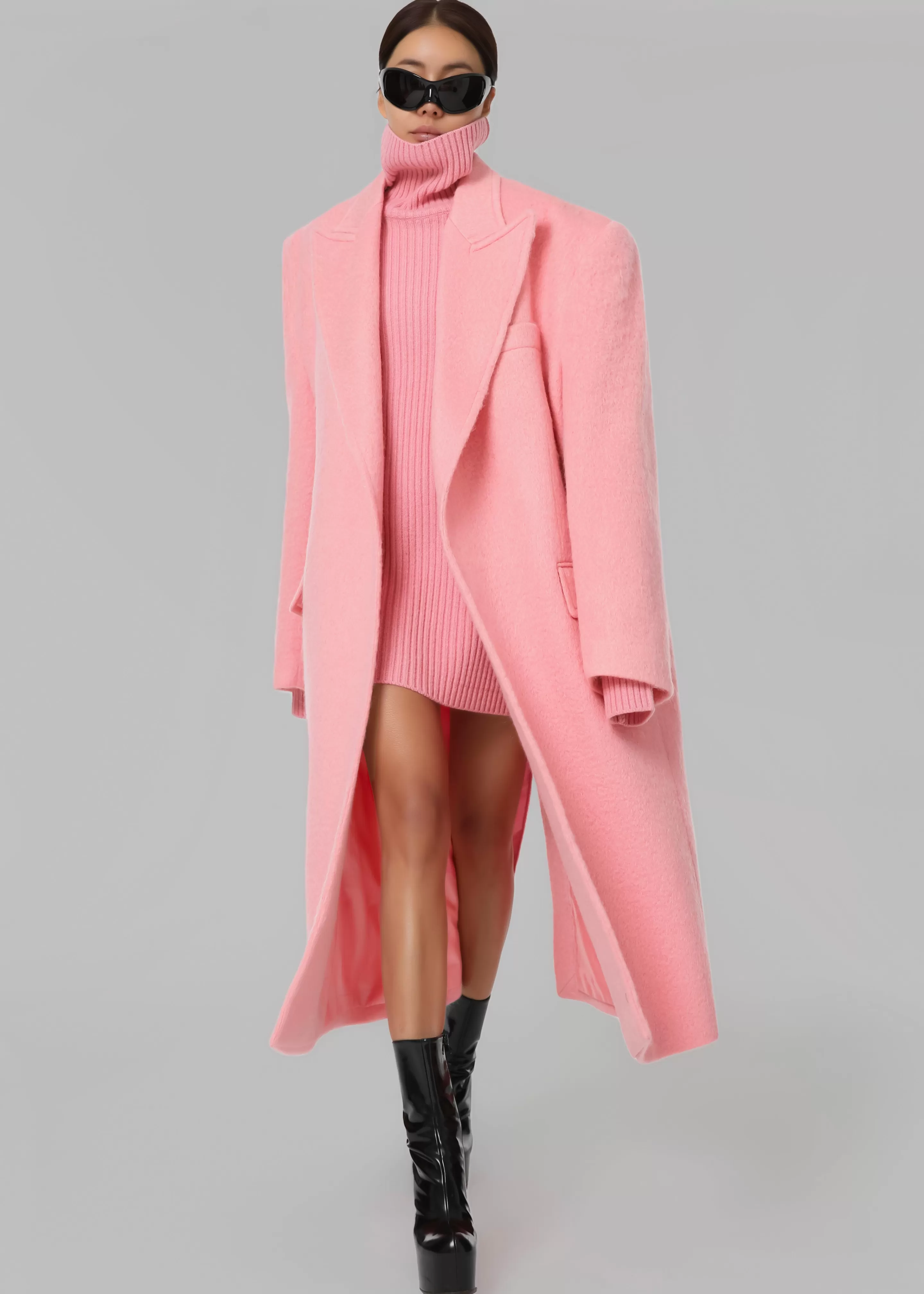 Outerwear | The Frankie Shop John Oversized Coat Pink