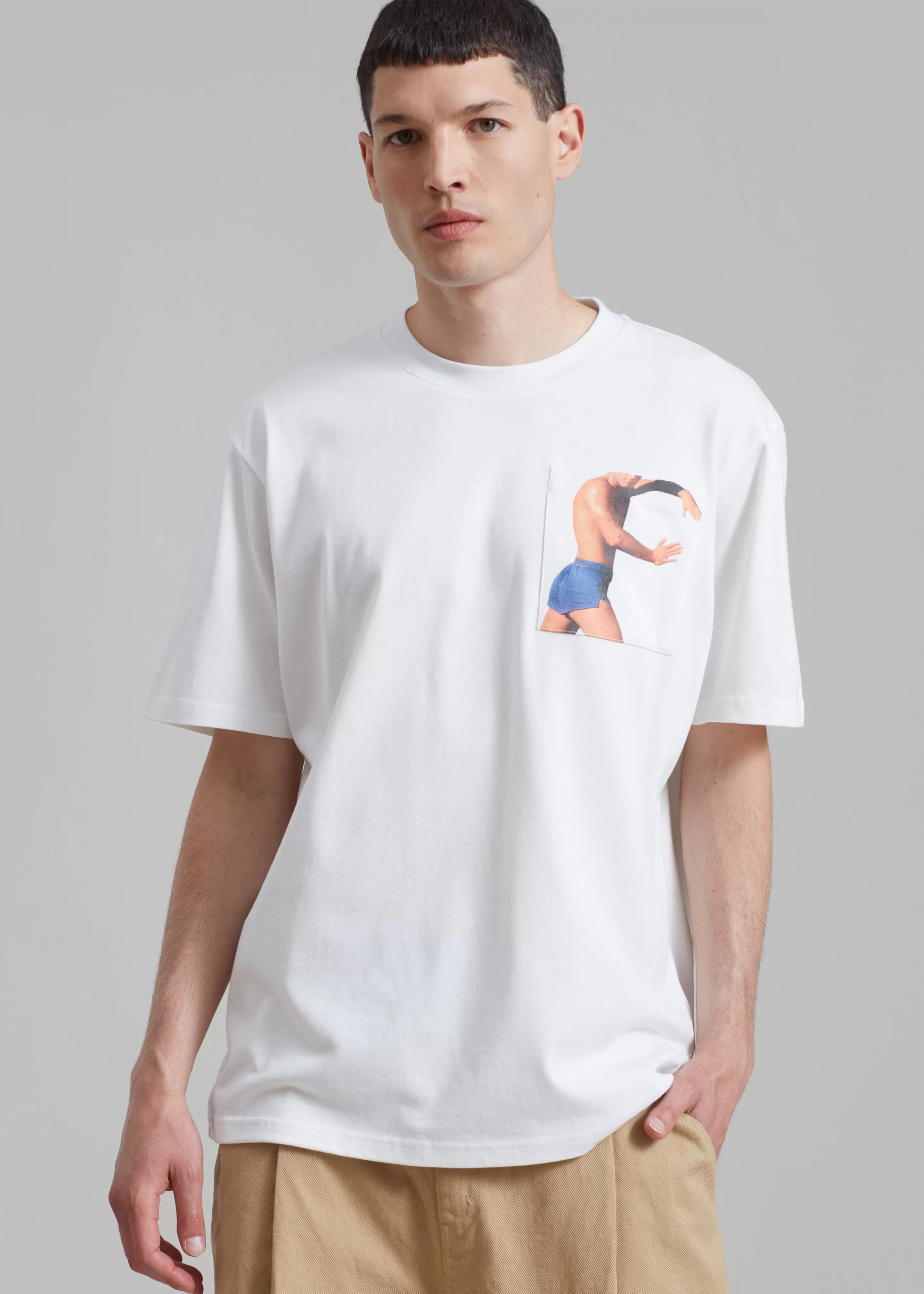 Tops | The Frankie Shop Jw Anderson Profile Stud Chest Pocket T-Shirt White