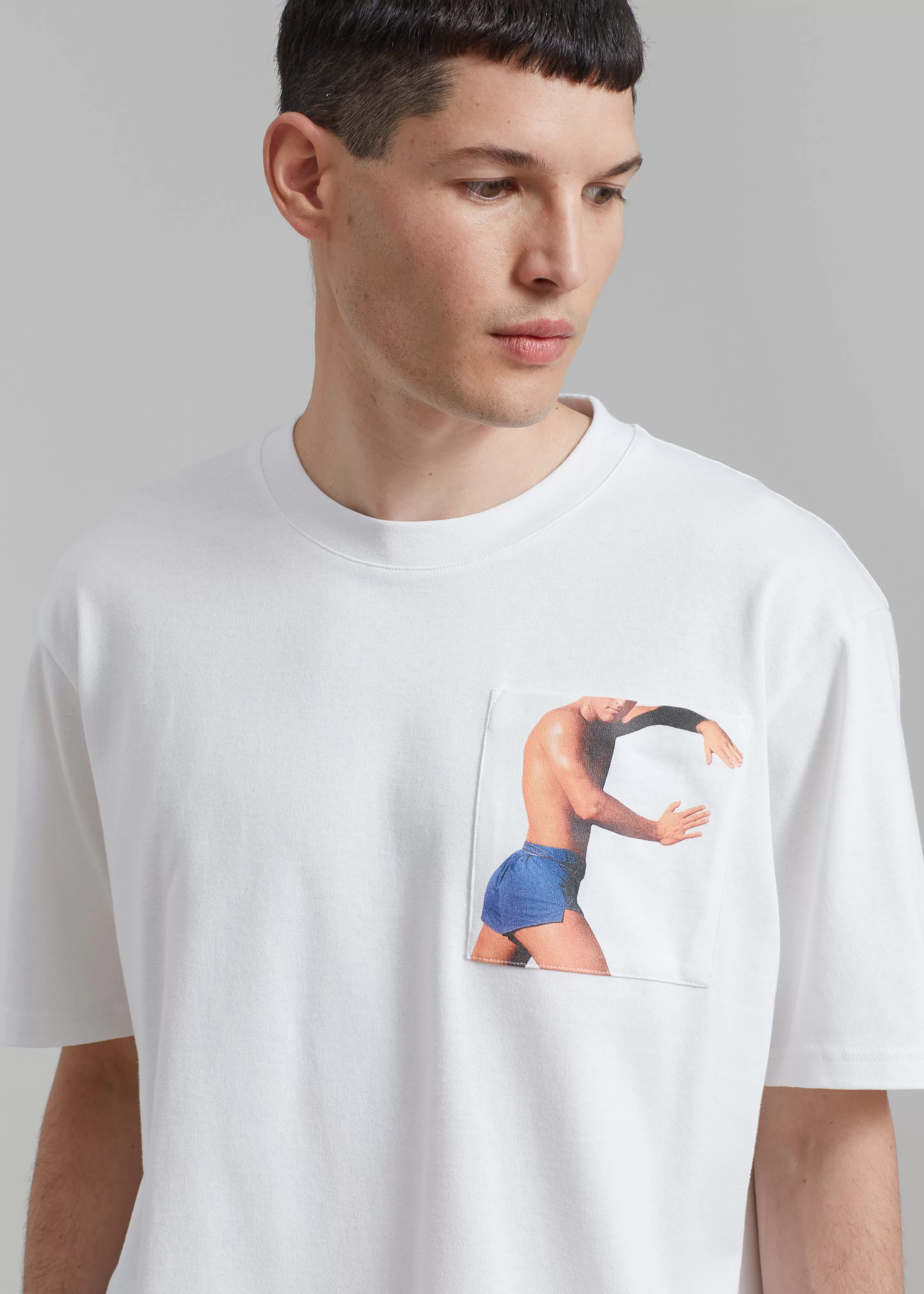 Tops | The Frankie Shop Jw Anderson Profile Stud Chest Pocket T-Shirt White