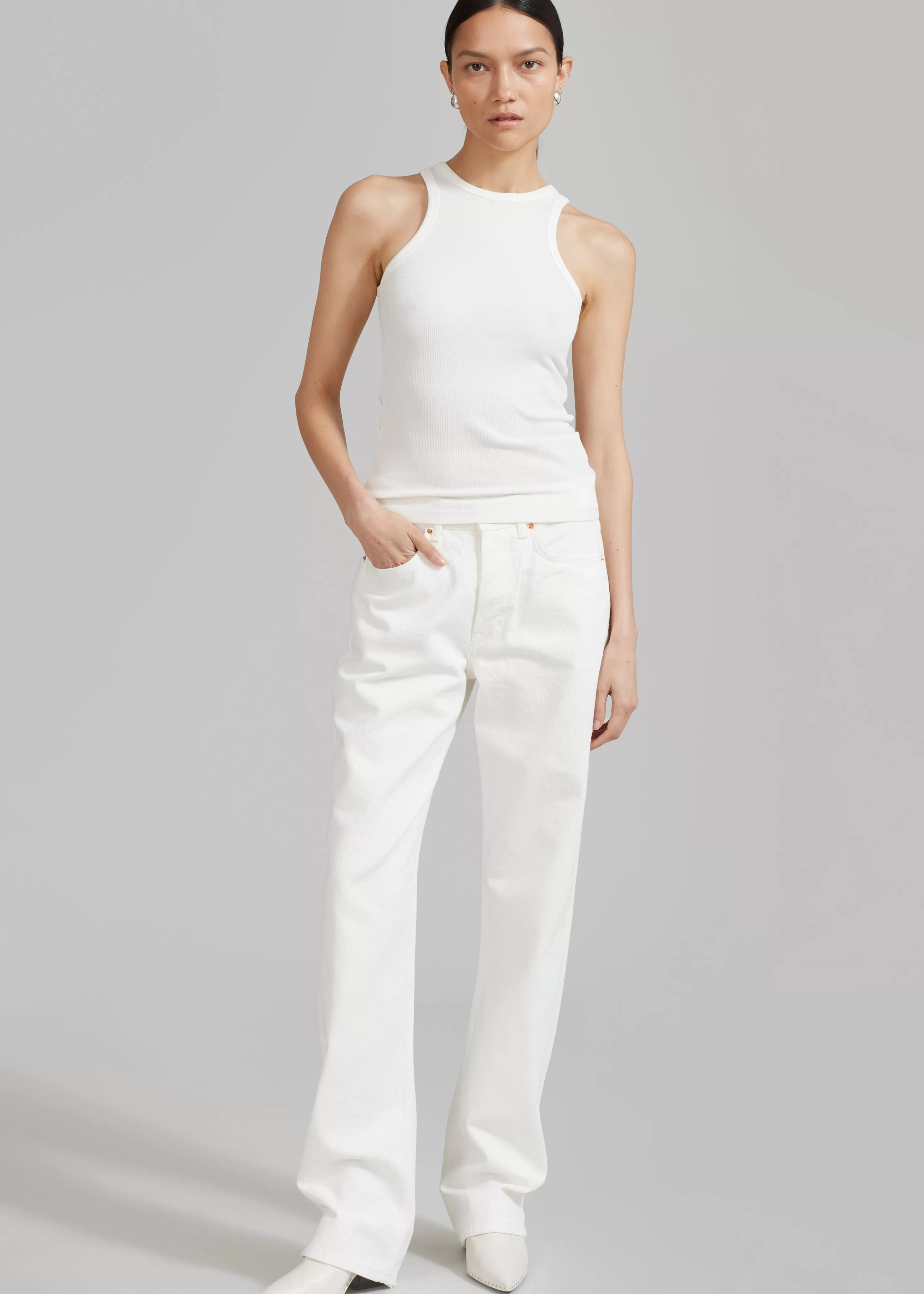 Bottoms | The Frankie Shop Kadie Straight Jeans Off White