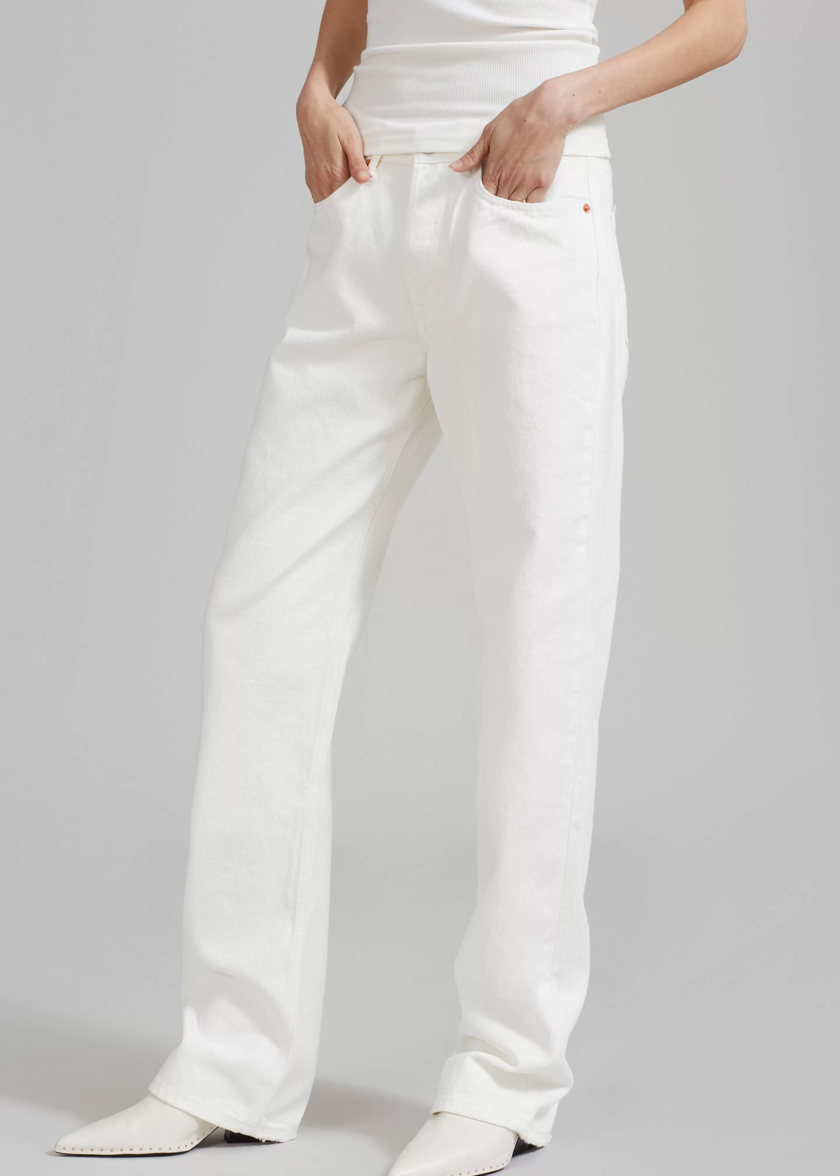 Bottoms | The Frankie Shop Kadie Straight Jeans Off White