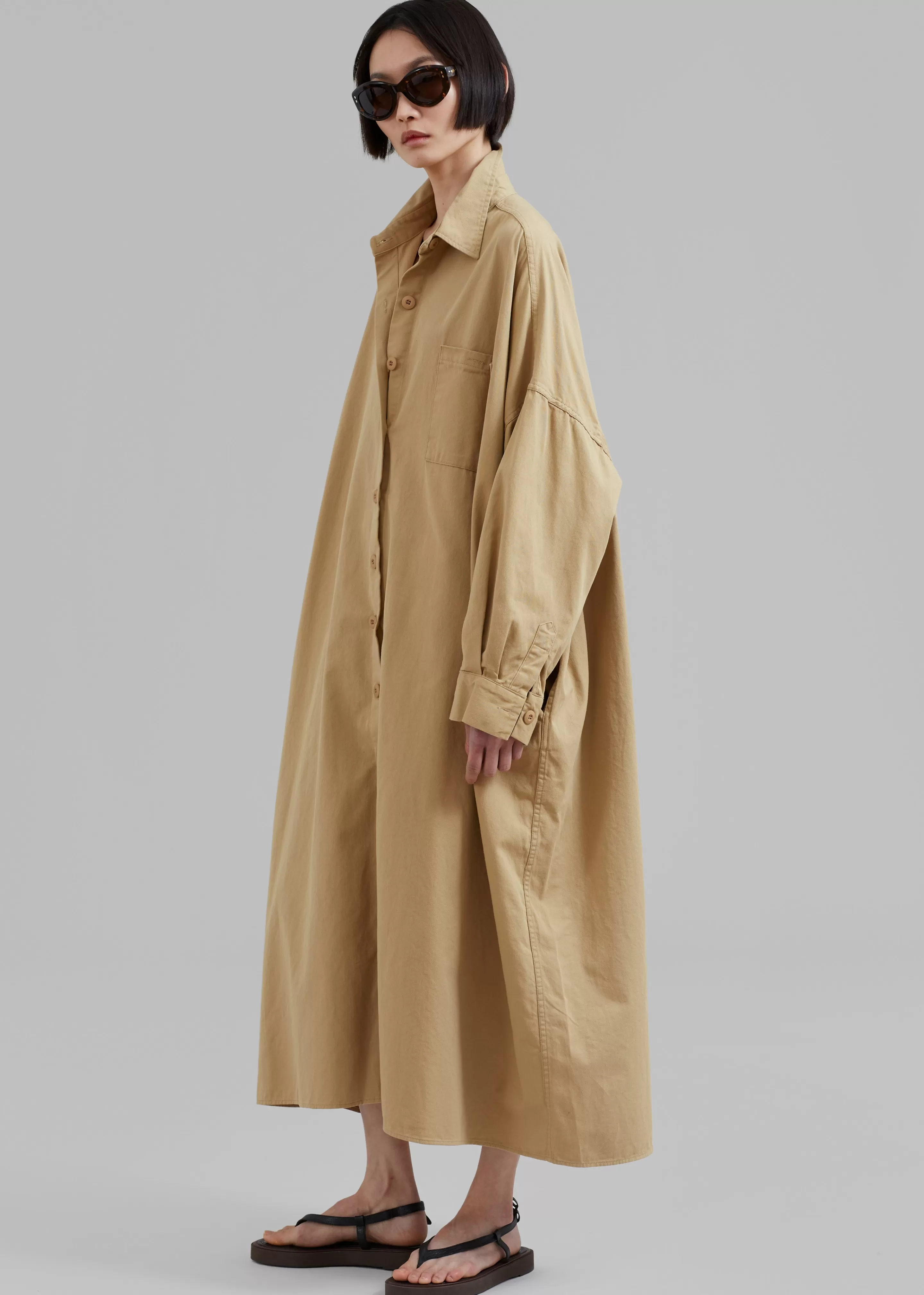 Dresses | The Frankie Shop Kason Oversized Shirt Dress Sahara