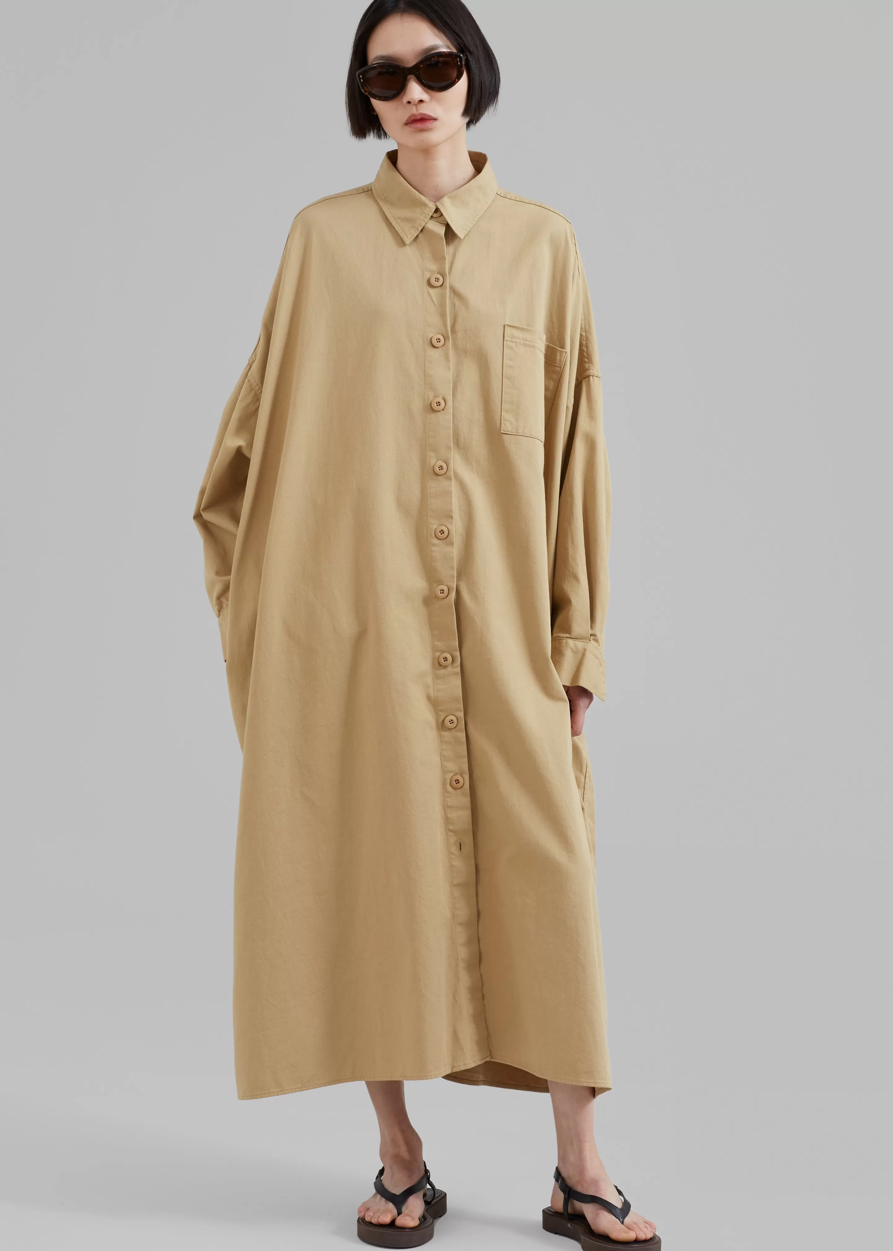 Dresses | The Frankie Shop Kason Oversized Shirt Dress Sahara