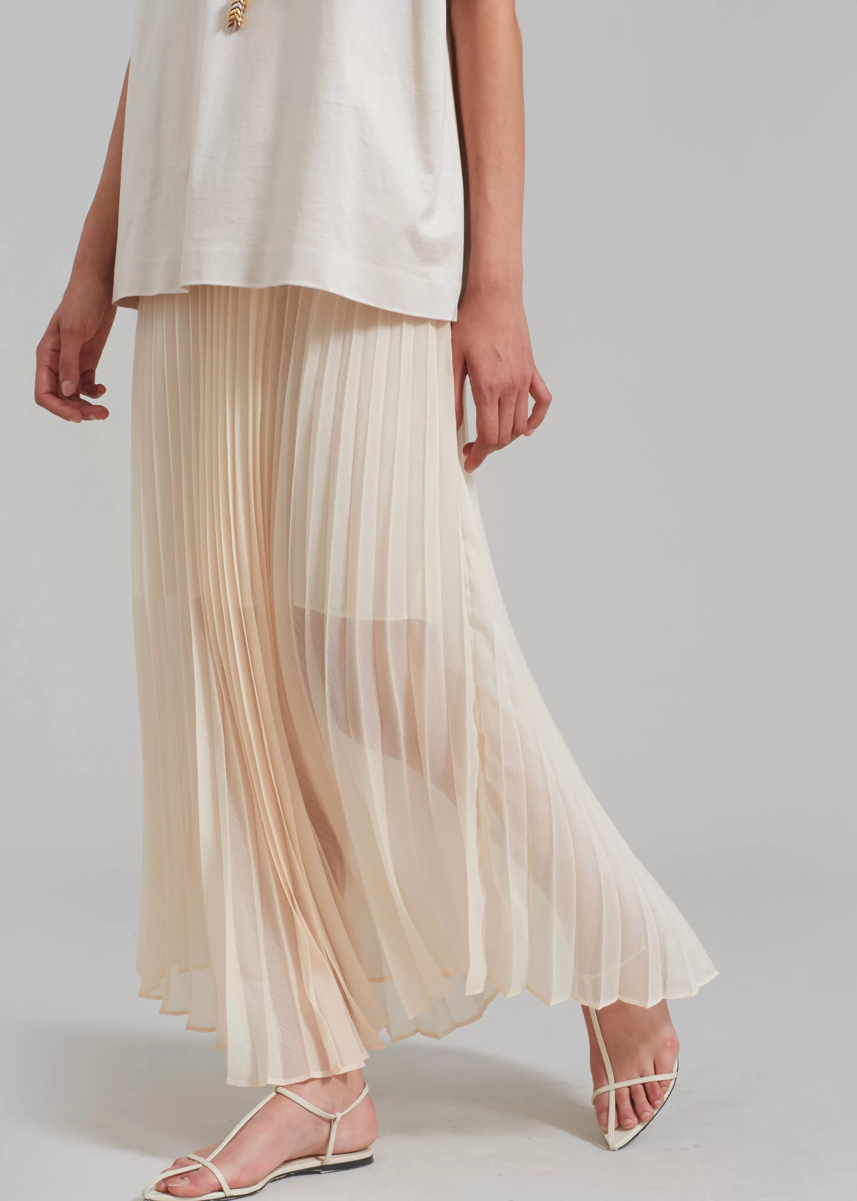 Bottoms | The Frankie Shop Kaya Pleated Maxi Skirt Beige