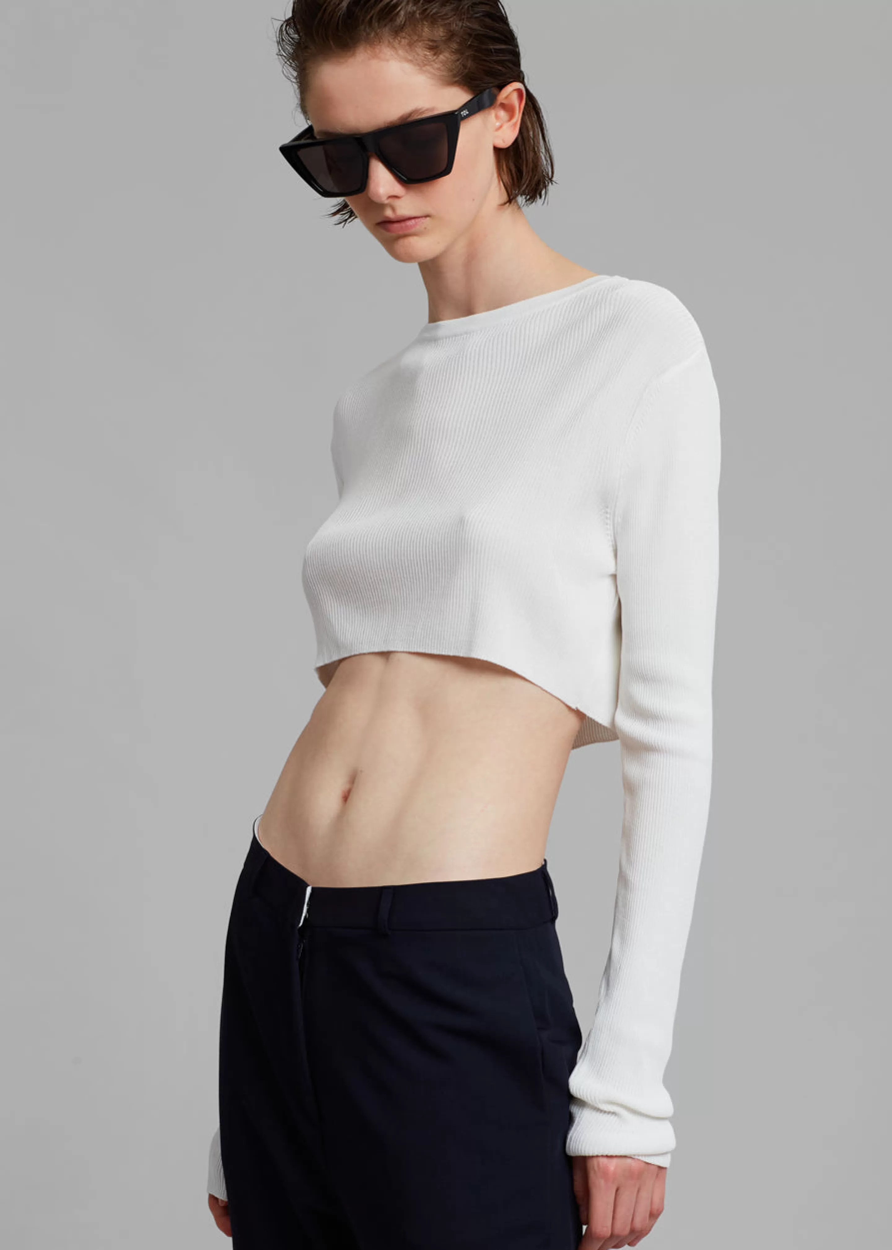 Tops | The Frankie Shop Kaz Cropped Knit Top White