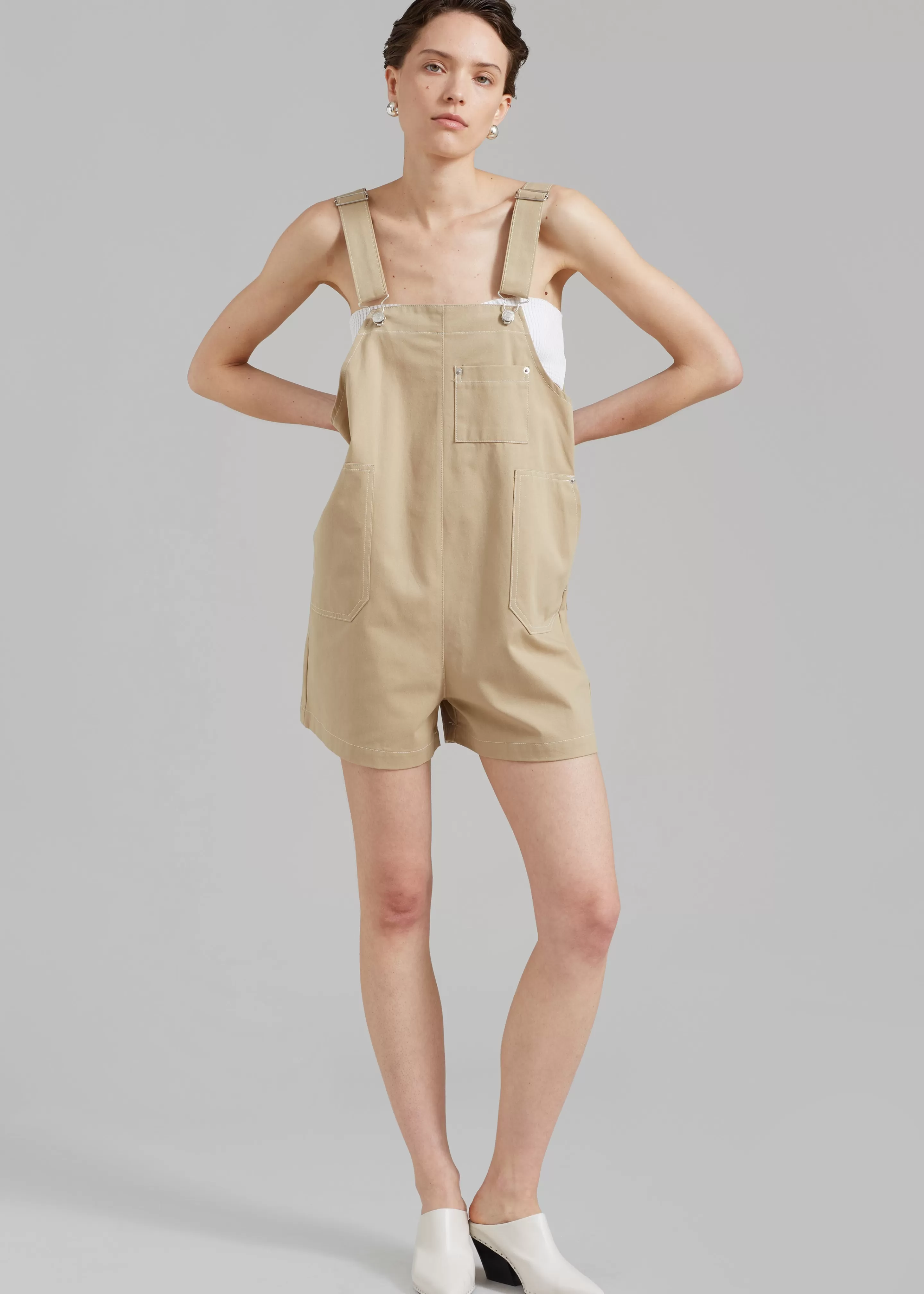 Jumpsuits | The Frankie Shop Keeley Overall Shorts Beige