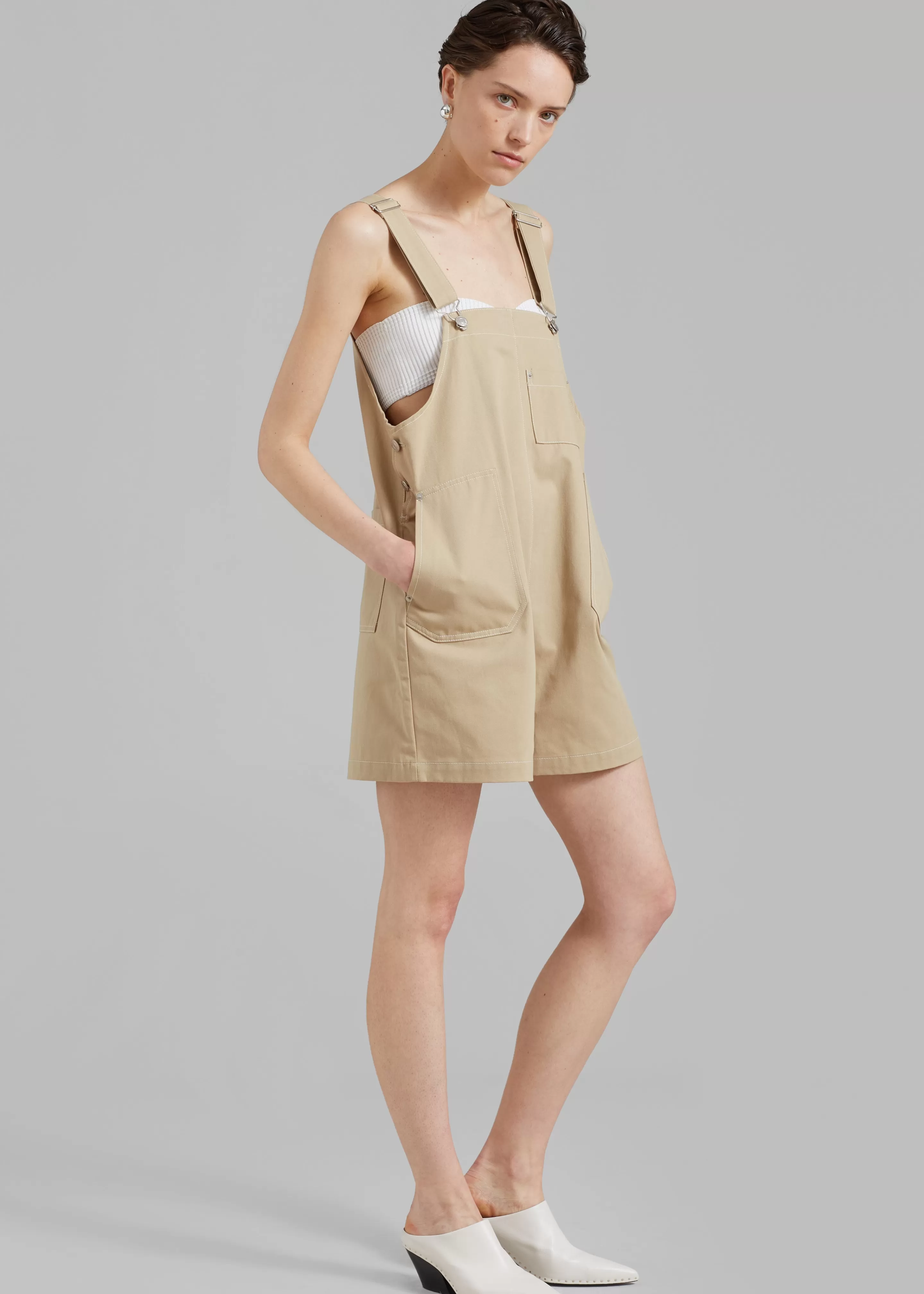 Jumpsuits | The Frankie Shop Keeley Overall Shorts Beige