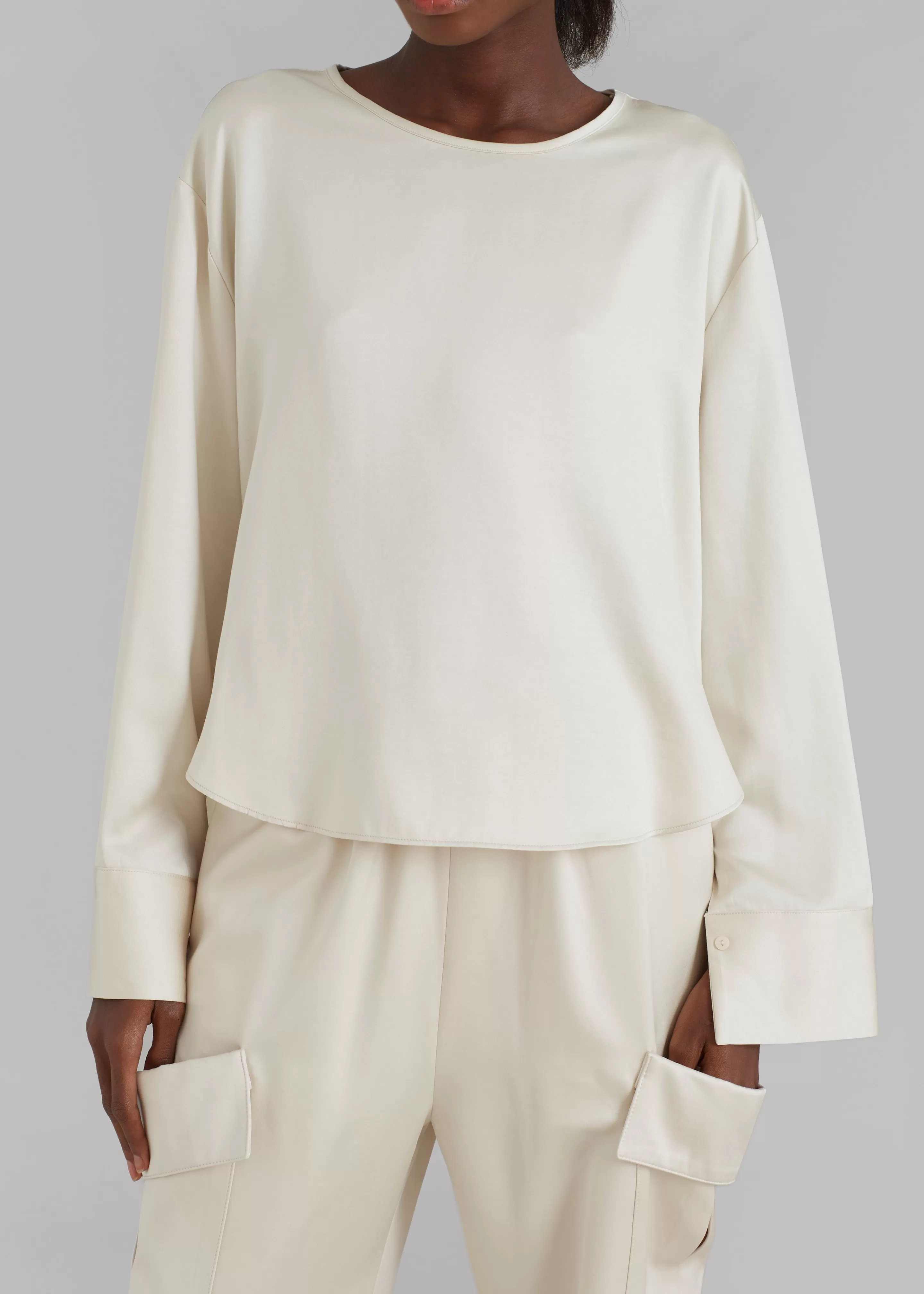 Tops | The Frankie Shop Kemp Silky Blouse Cream