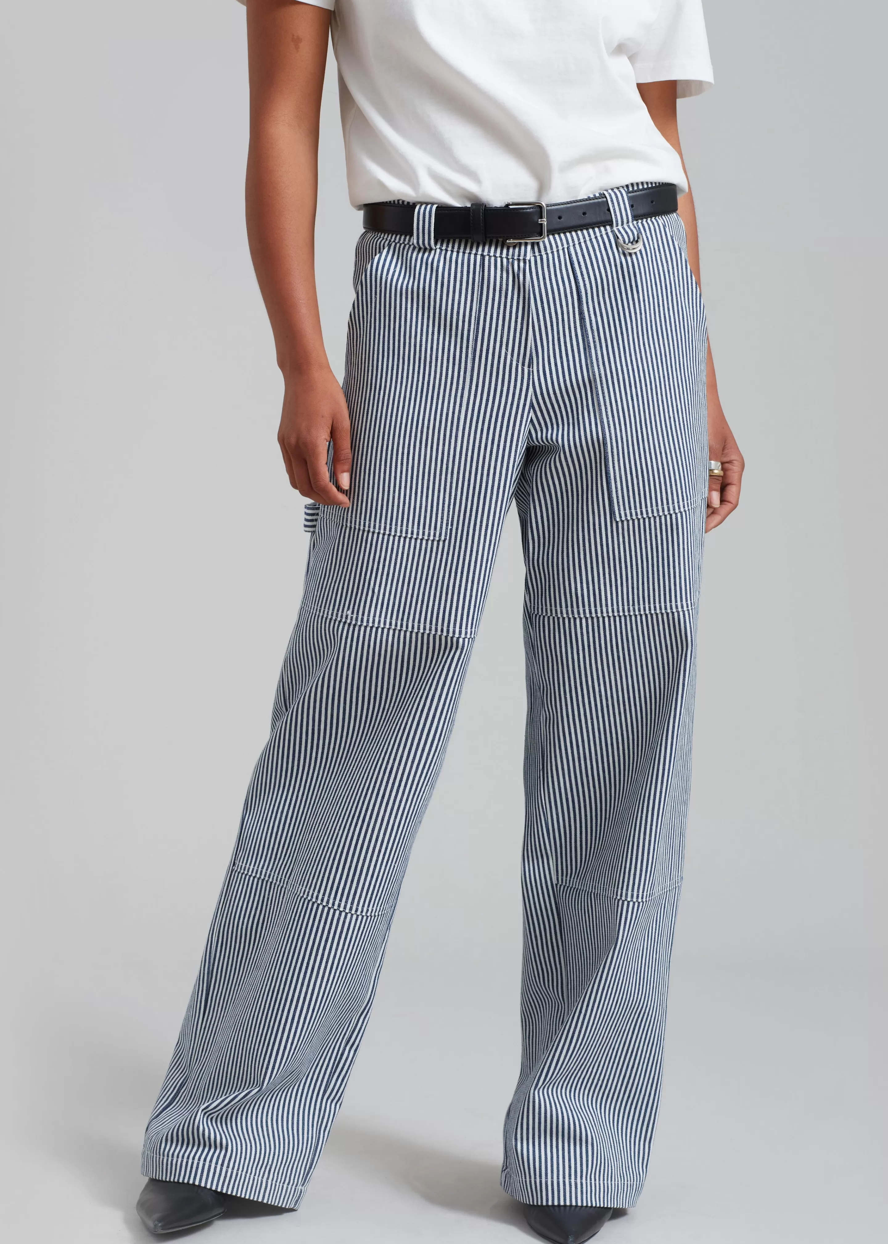 Bottoms | The Frankie Shop Kendall Pants Blue Stripe