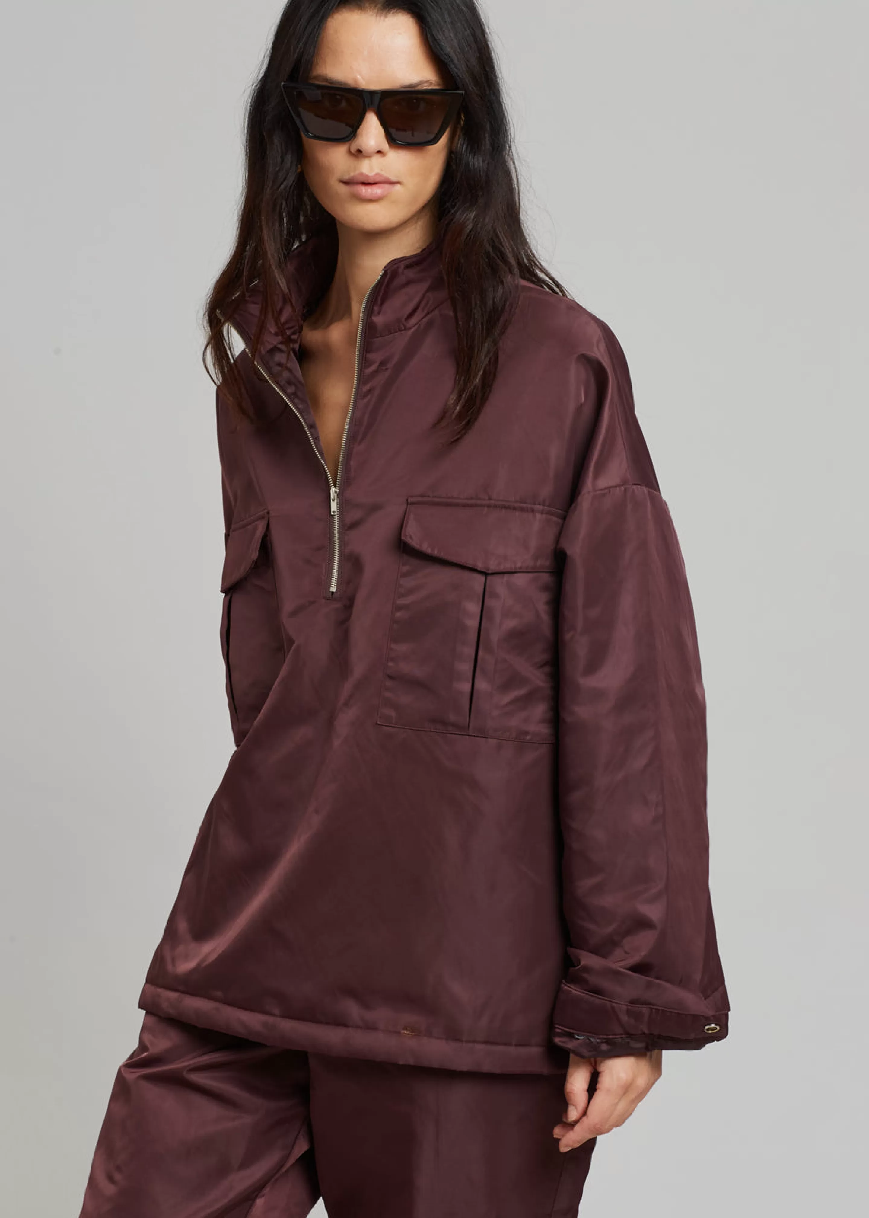 Outerwear | The Frankie Shop Kevin Anorak Jacket Burgundy