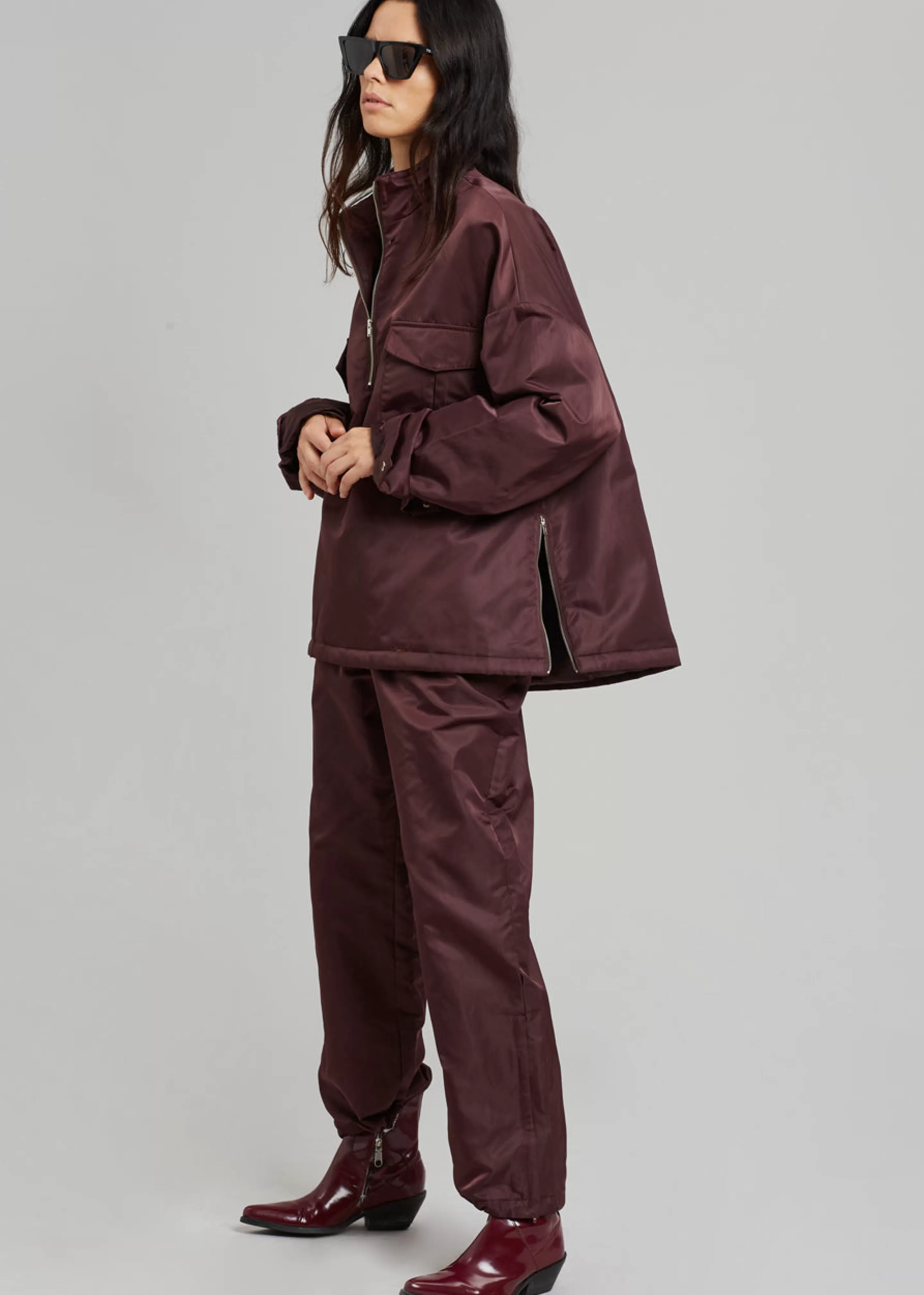 Outerwear | The Frankie Shop Kevin Anorak Jacket Burgundy