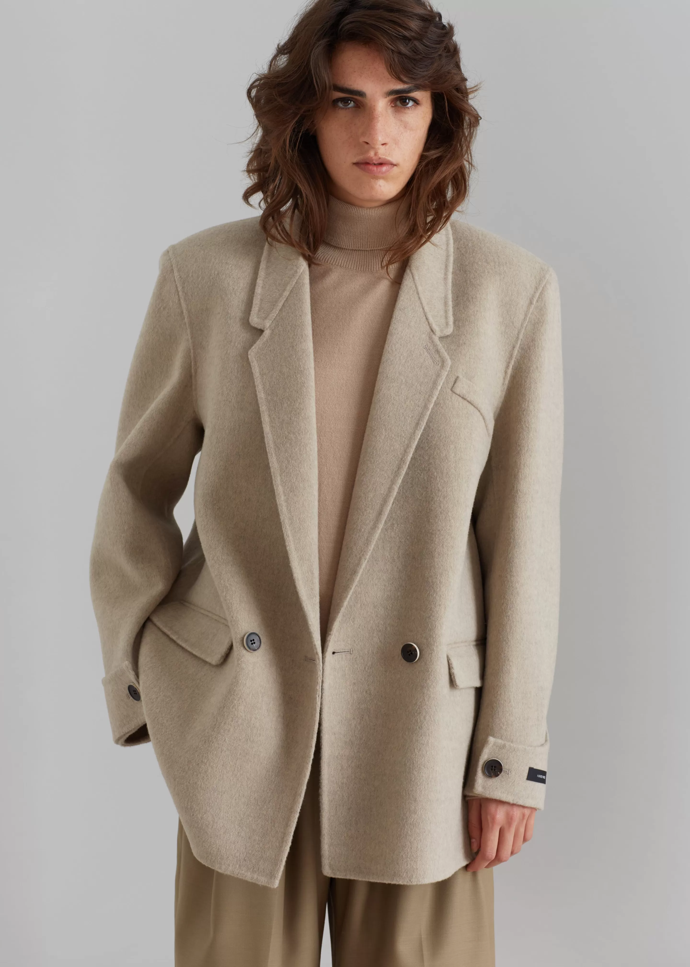 Outerwear | The Frankie Shop Kian Wool Blazer Beige