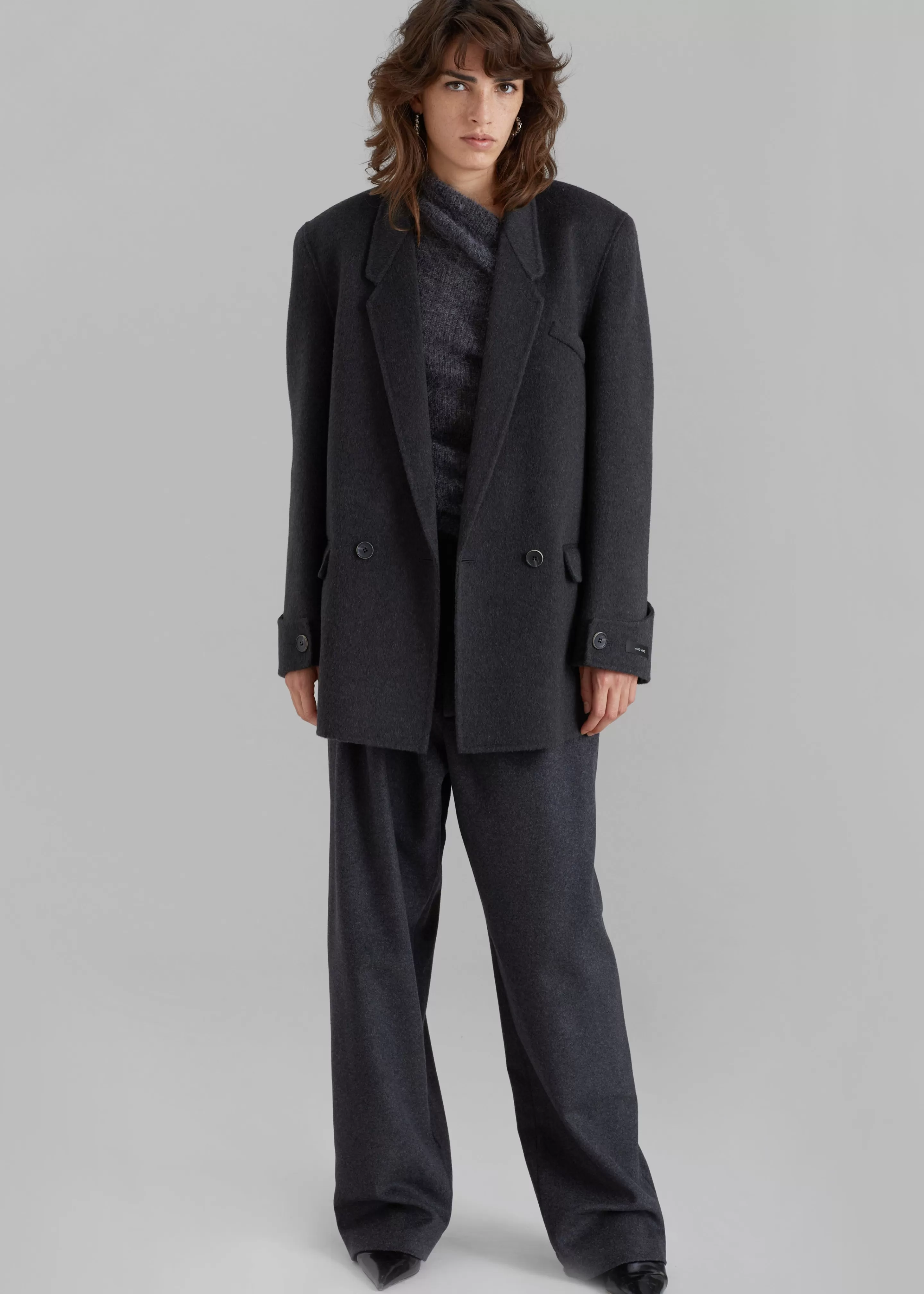 Outerwear | The Frankie Shop Kian Wool Blazer Charcoal