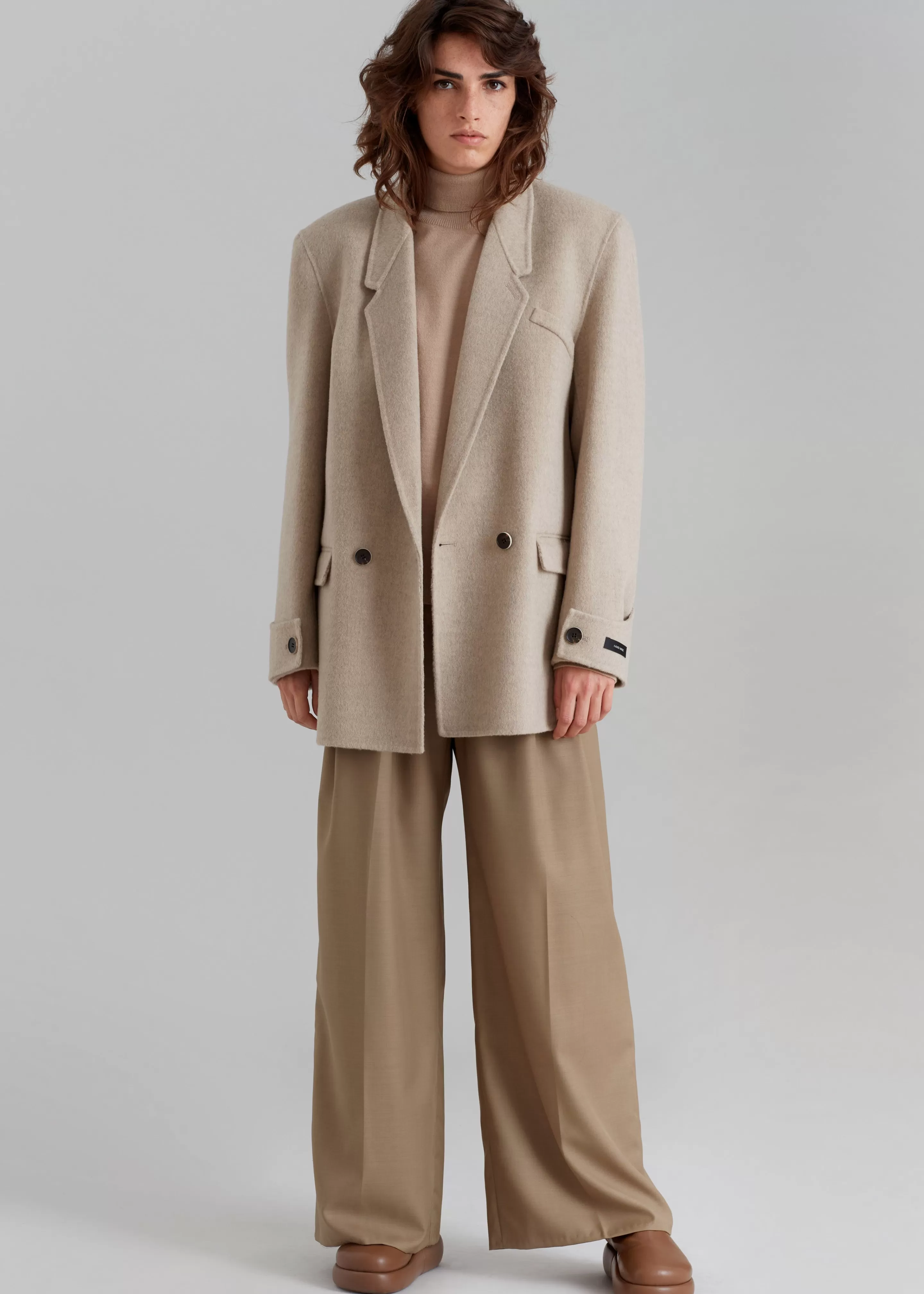 Outerwear | The Frankie Shop Kian Wool Blazer Beige