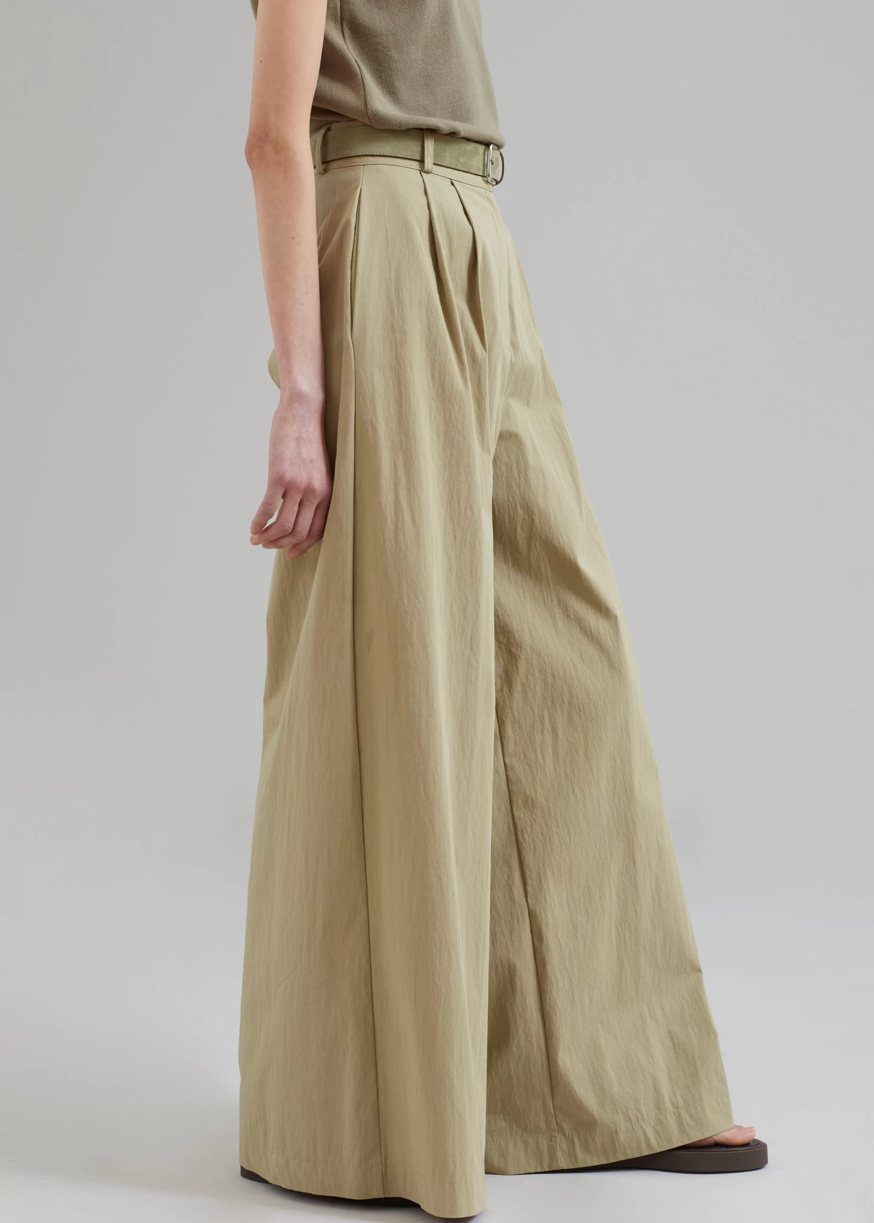 Bottoms | The Frankie Shop Kiel Wide Pants Pale Khaki