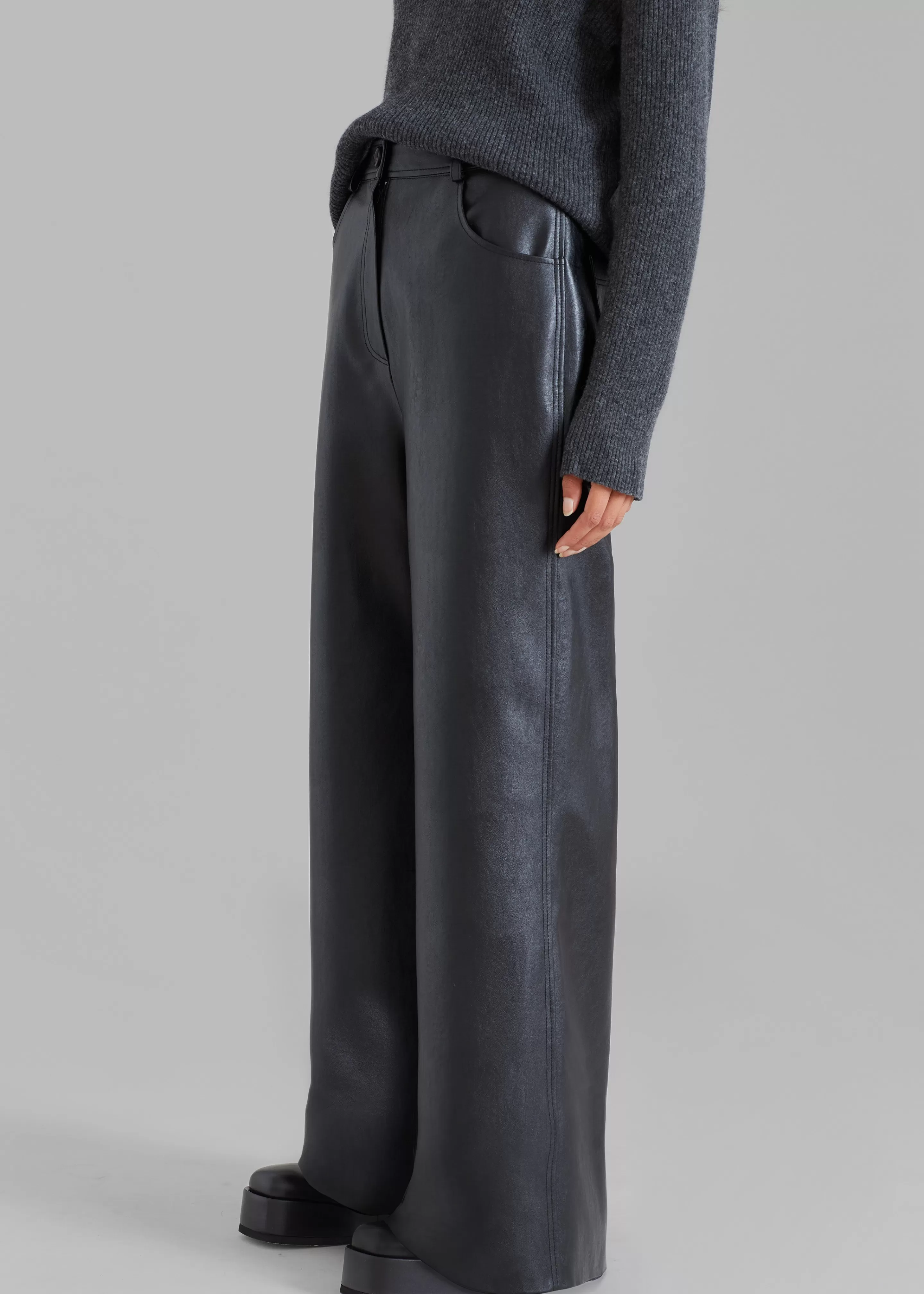 Bottoms | The Frankie Shop Kira Wide Pants Black