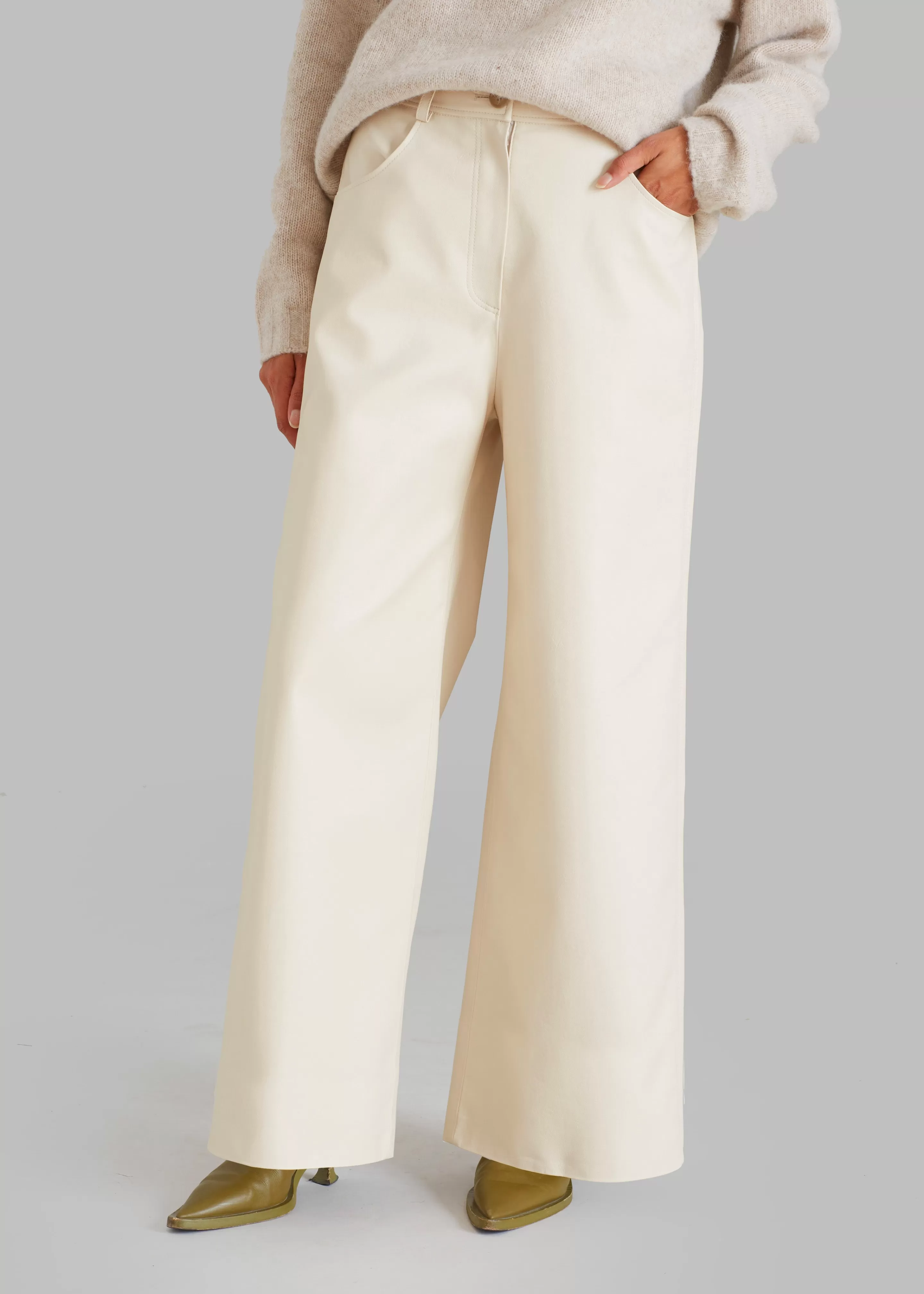 Bottoms | The Frankie Shop Kira Wide Pants Beige