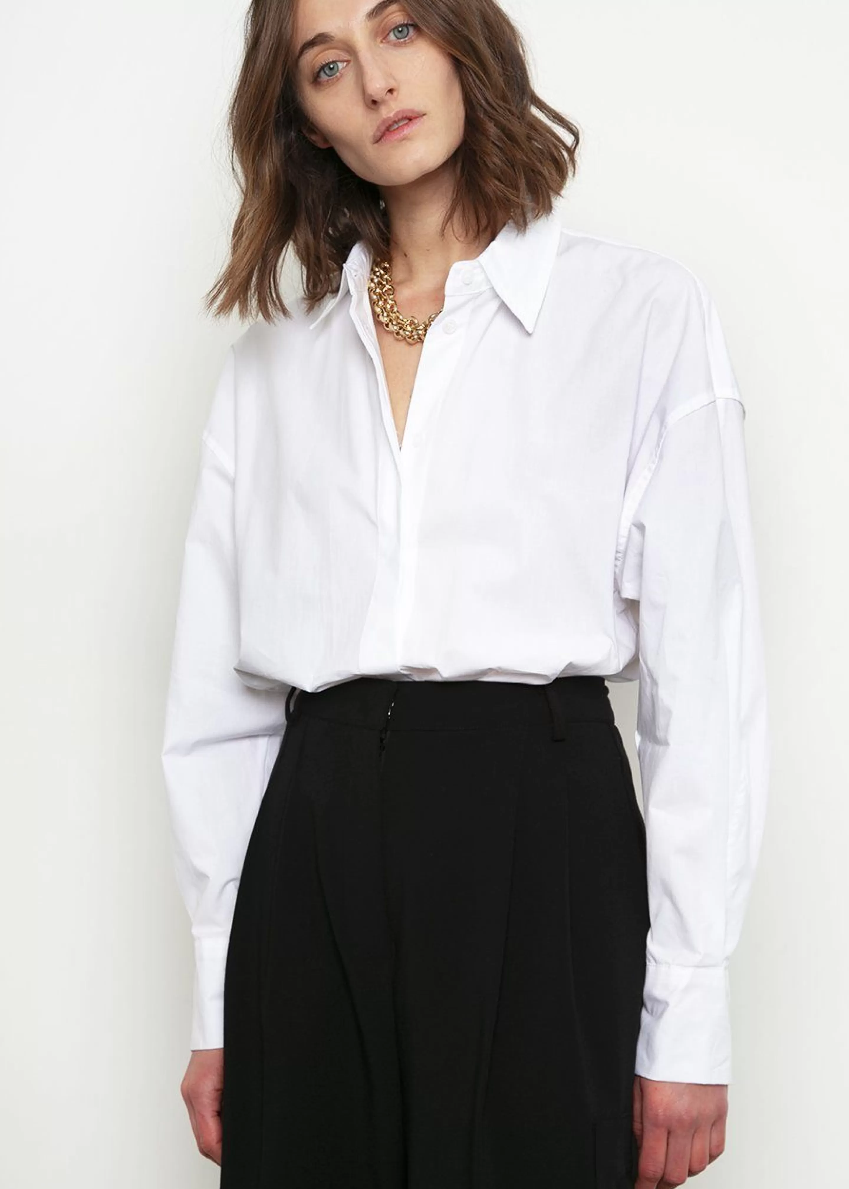 Tops | The Frankie Shop Lakely Oversized Button Down Shirt White