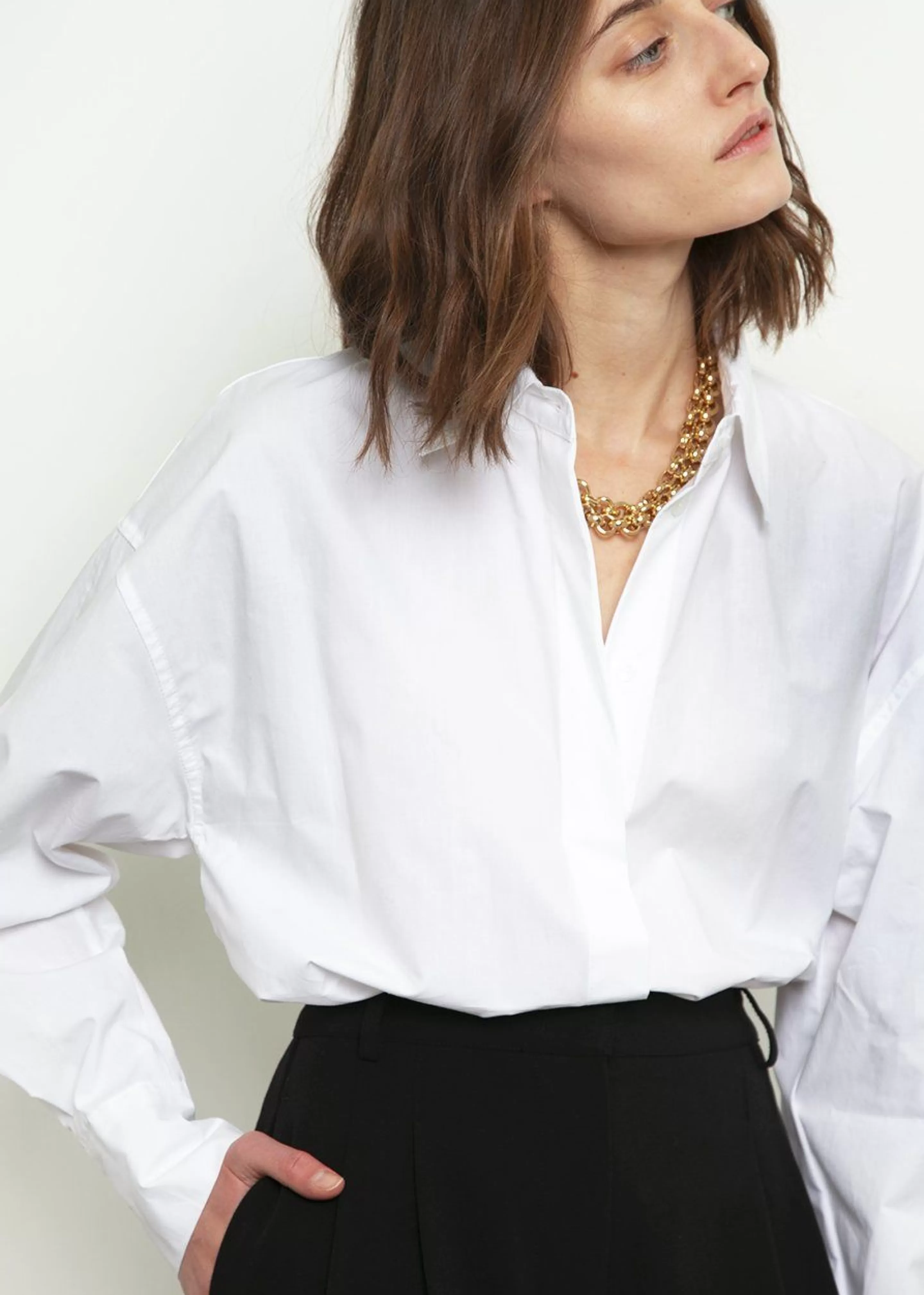 Tops | The Frankie Shop Lakely Oversized Button Down Shirt White