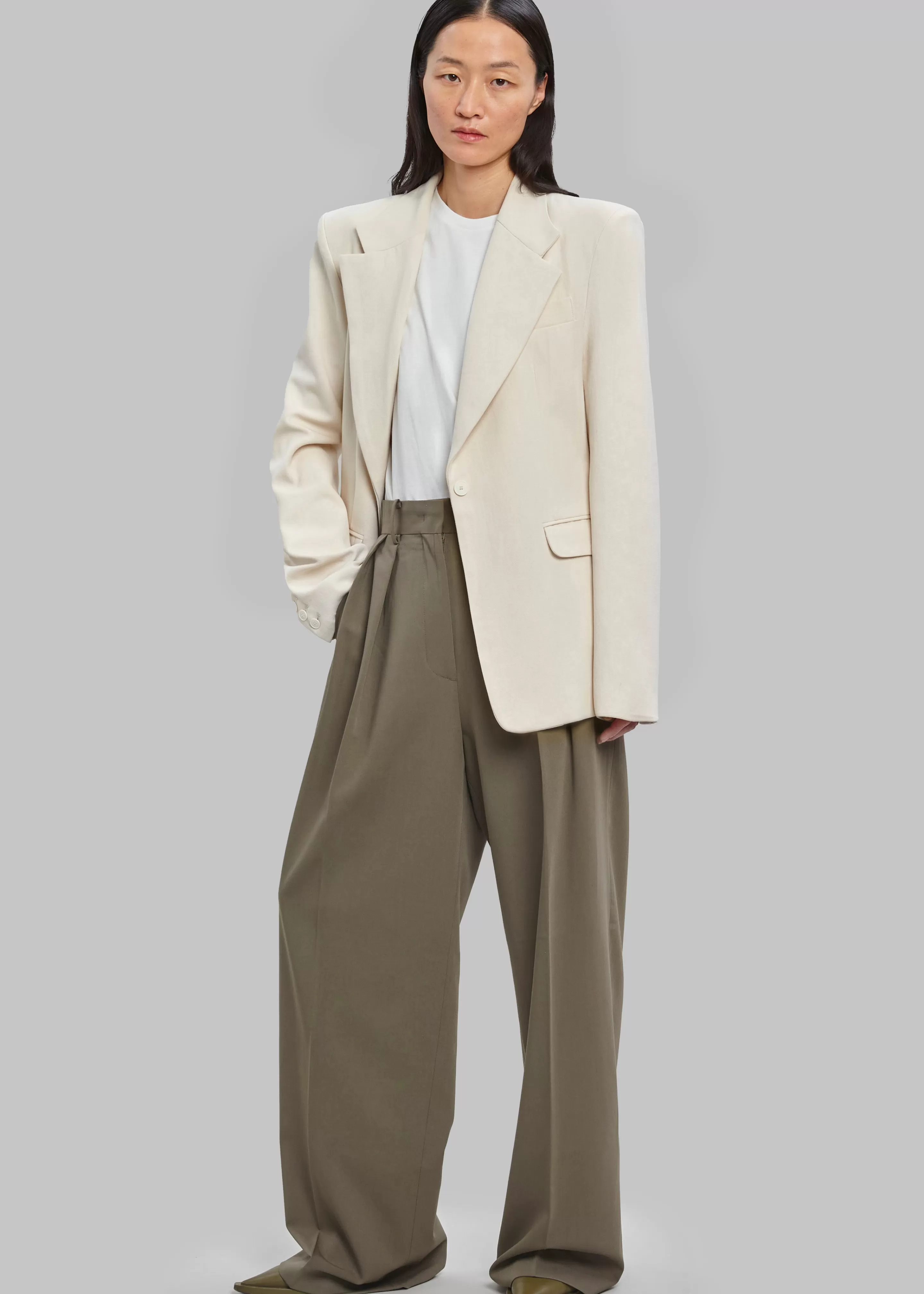 Outerwear | The Frankie Shop Lasla Blazer Cream