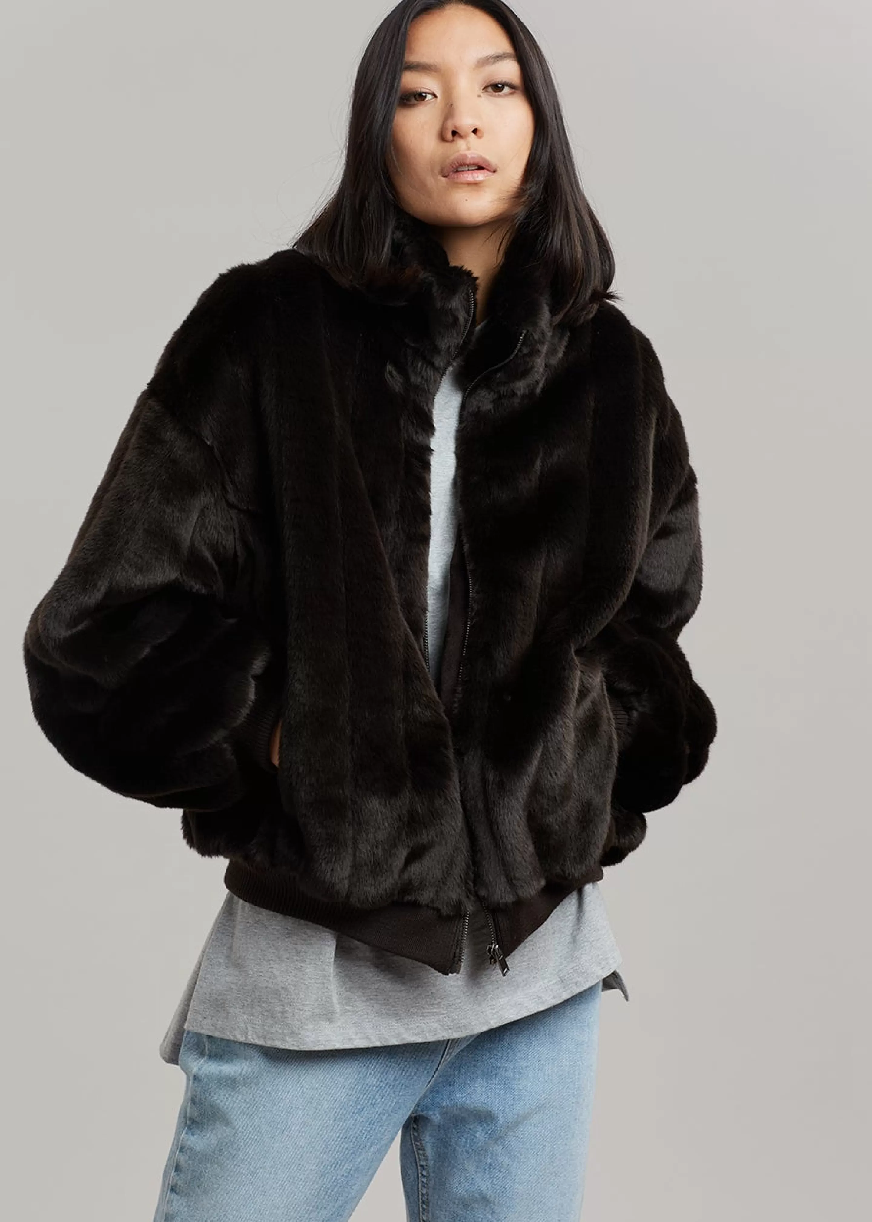 Outerwear | The Frankie Shop Lea Faux Fur Jacket Java