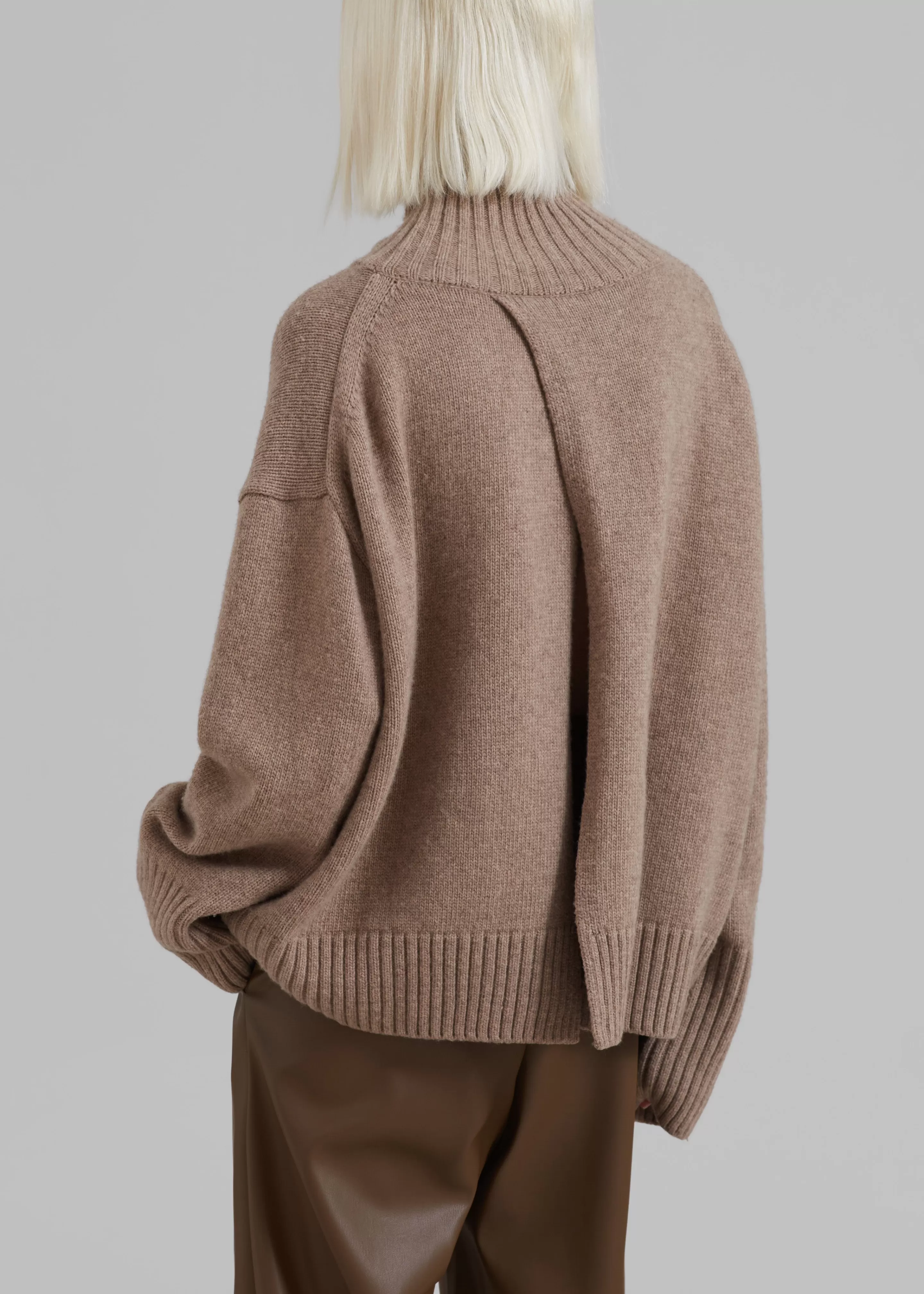 Knitwear | The Frankie Shop Liana Open Back Sweater Taupe