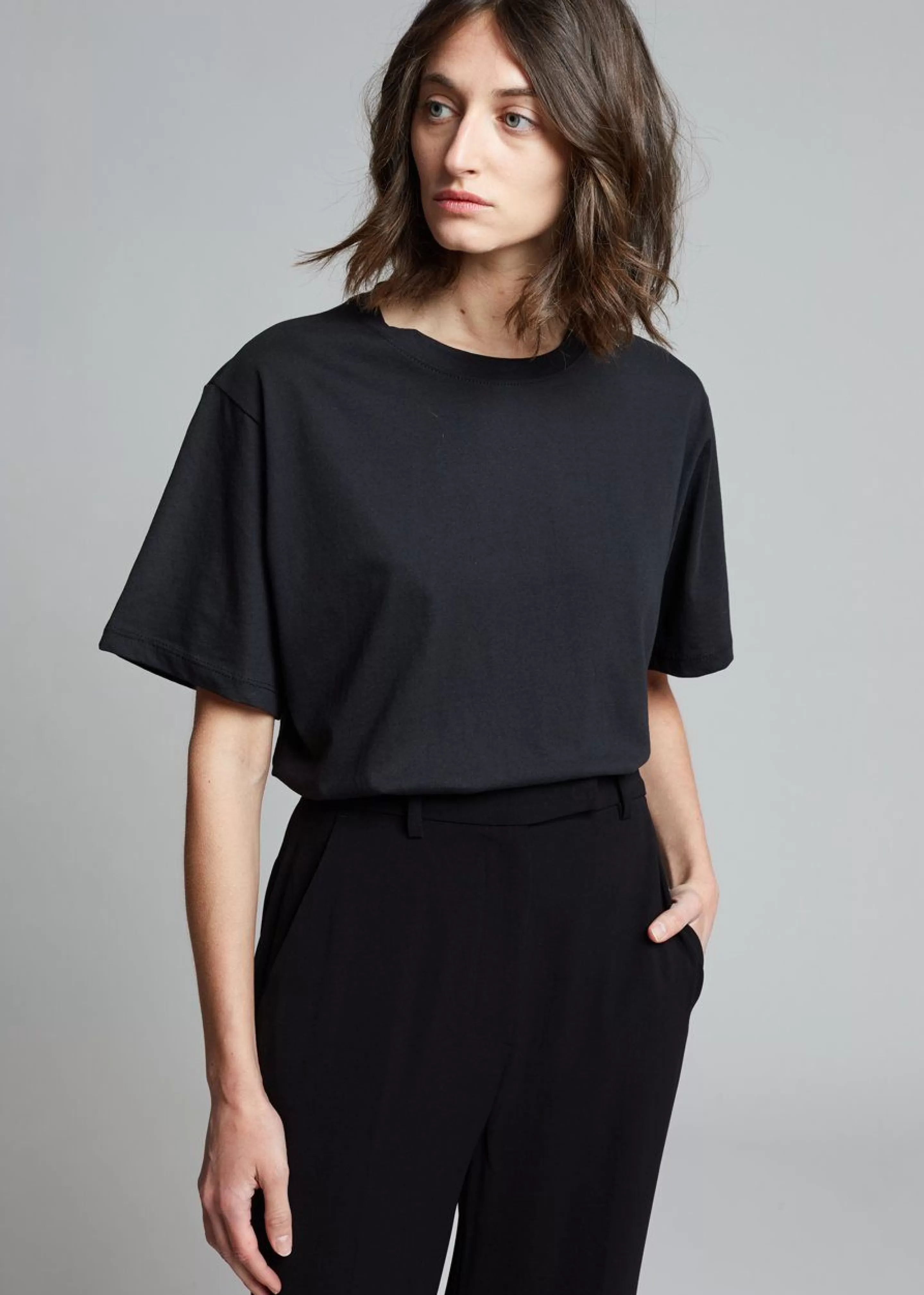 Tops | The Frankie Shop Lilou Simple Tee Black