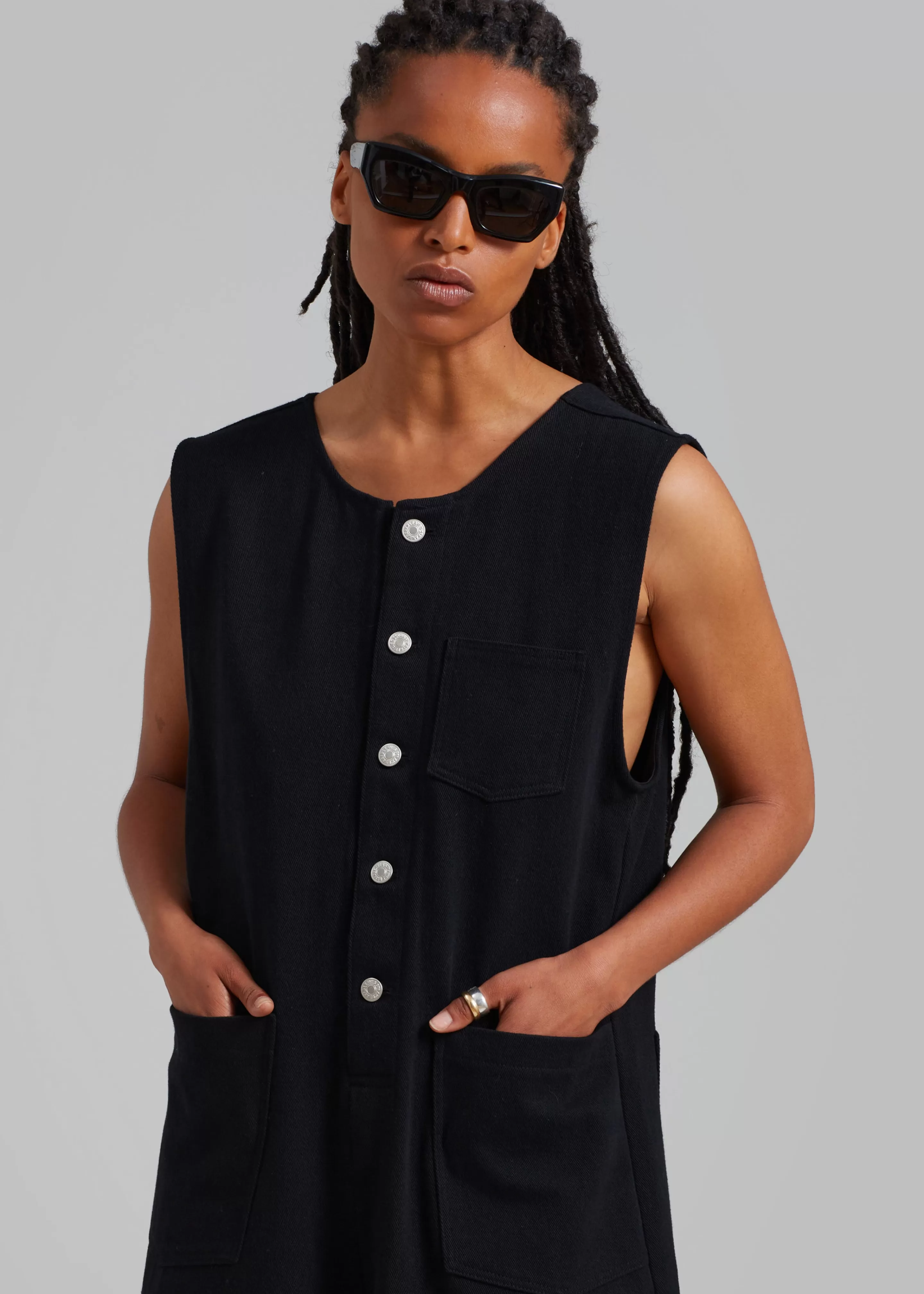 Jumpsuits | The Frankie Shop Liv Denim Jumpsuit Black