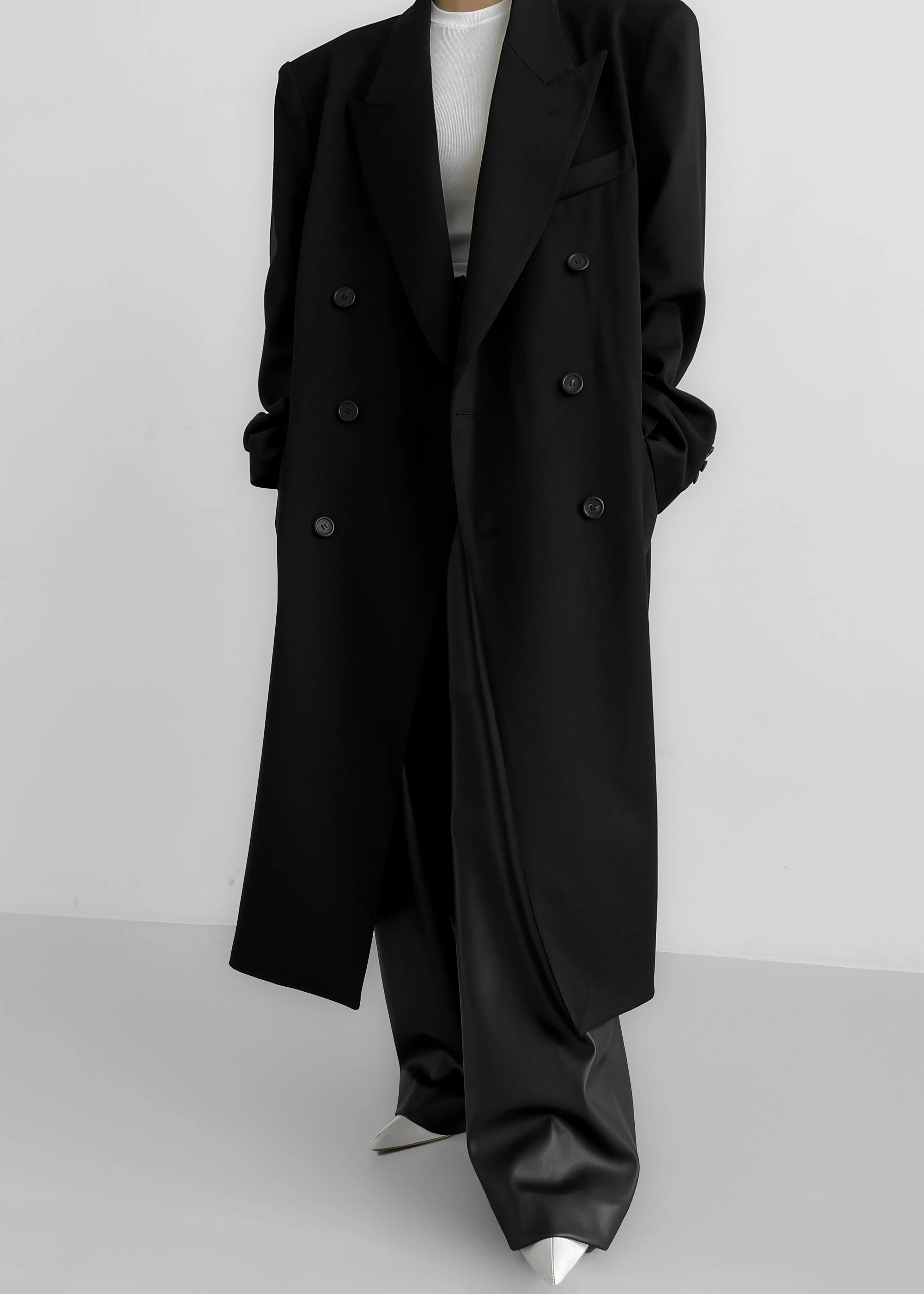 Outerwear | The Frankie Shop London Double Breasted Coat Black