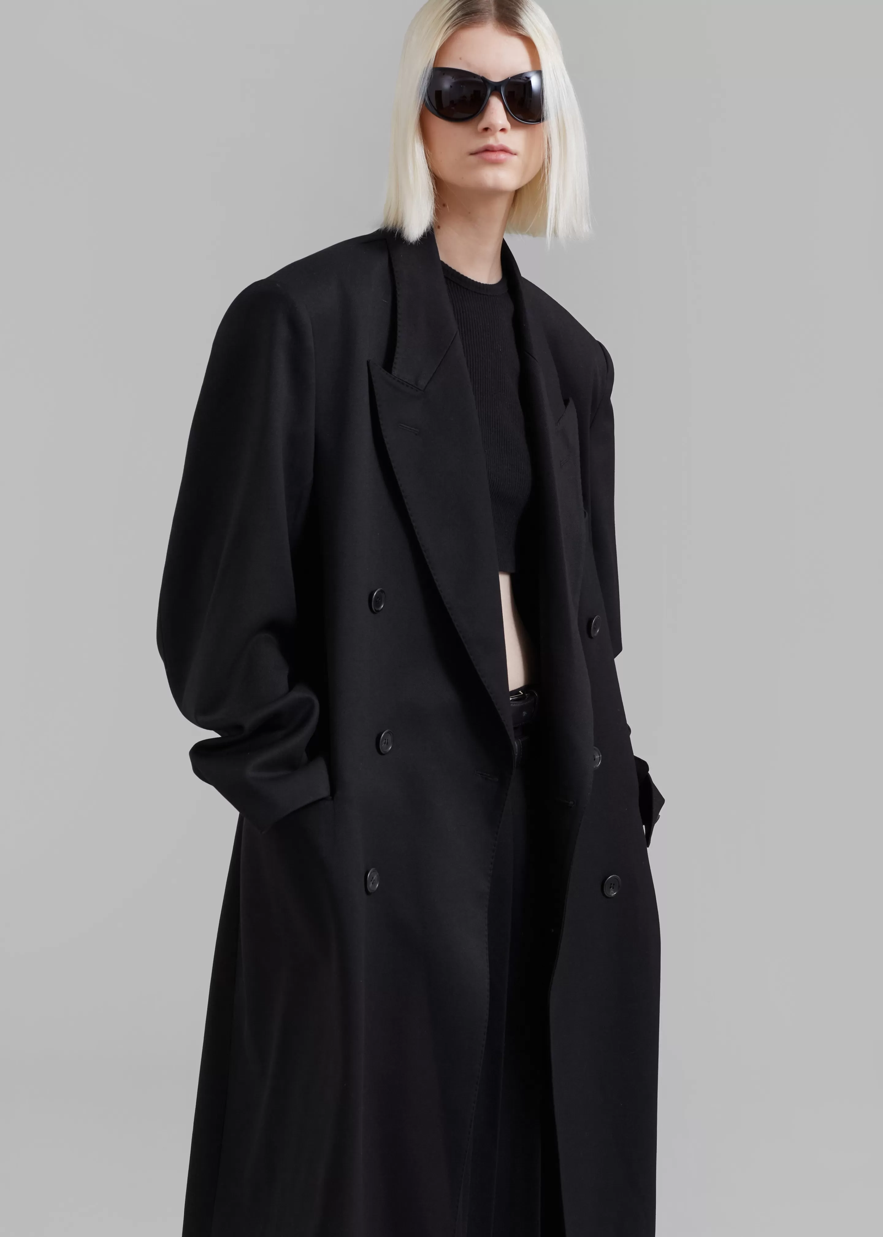 Outerwear | The Frankie Shop London Double Breasted Coat Black